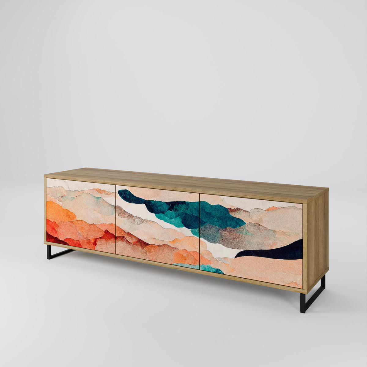 ABSTRACT LANDSCAPE 3-Door TV Cabinet