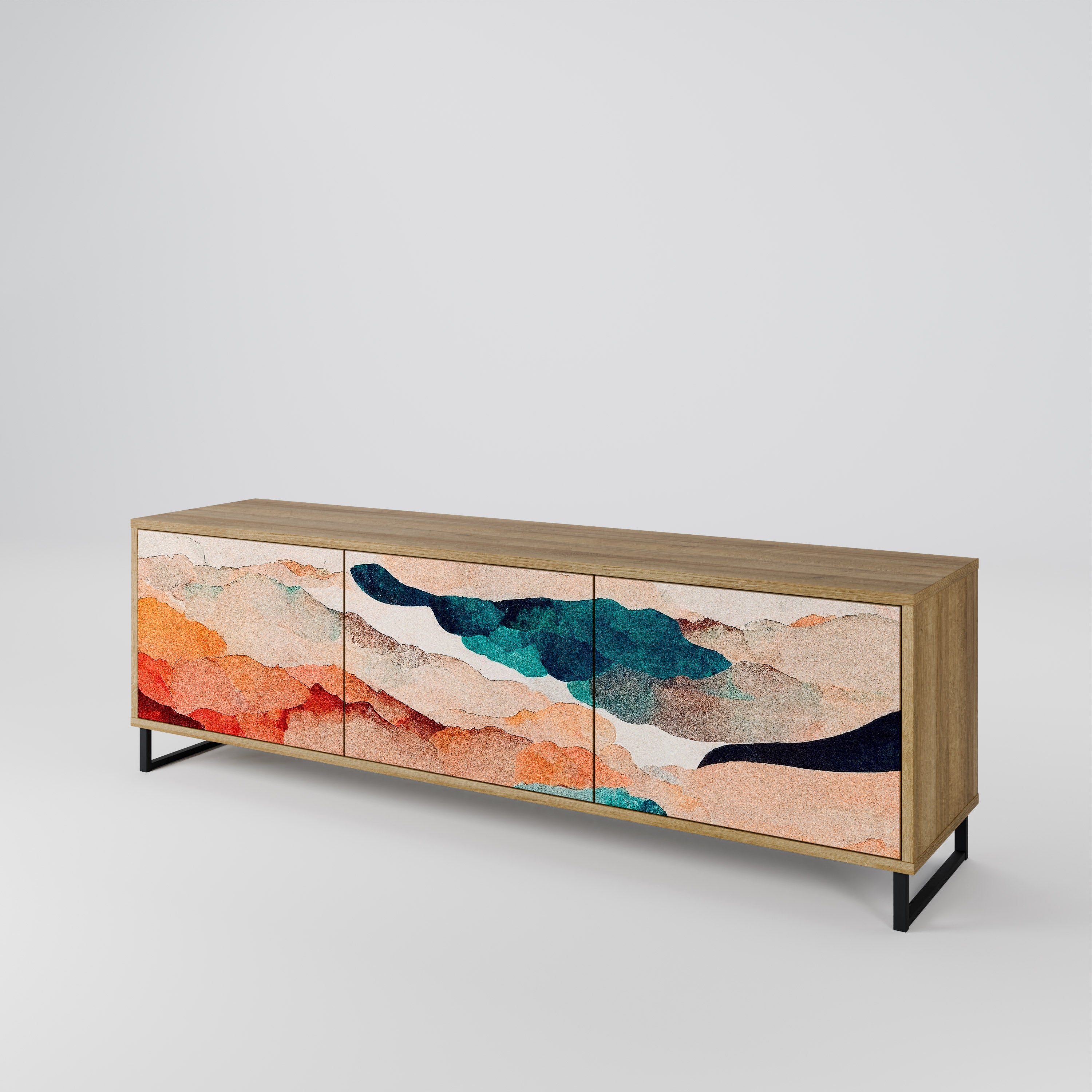 ABSTRACT LANDSCAPE 3-Door TV Cabinet