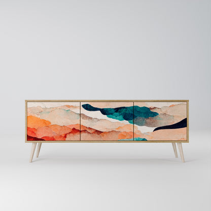 ABSTRACT LANDSCAPE 3-Door TV Cabinet