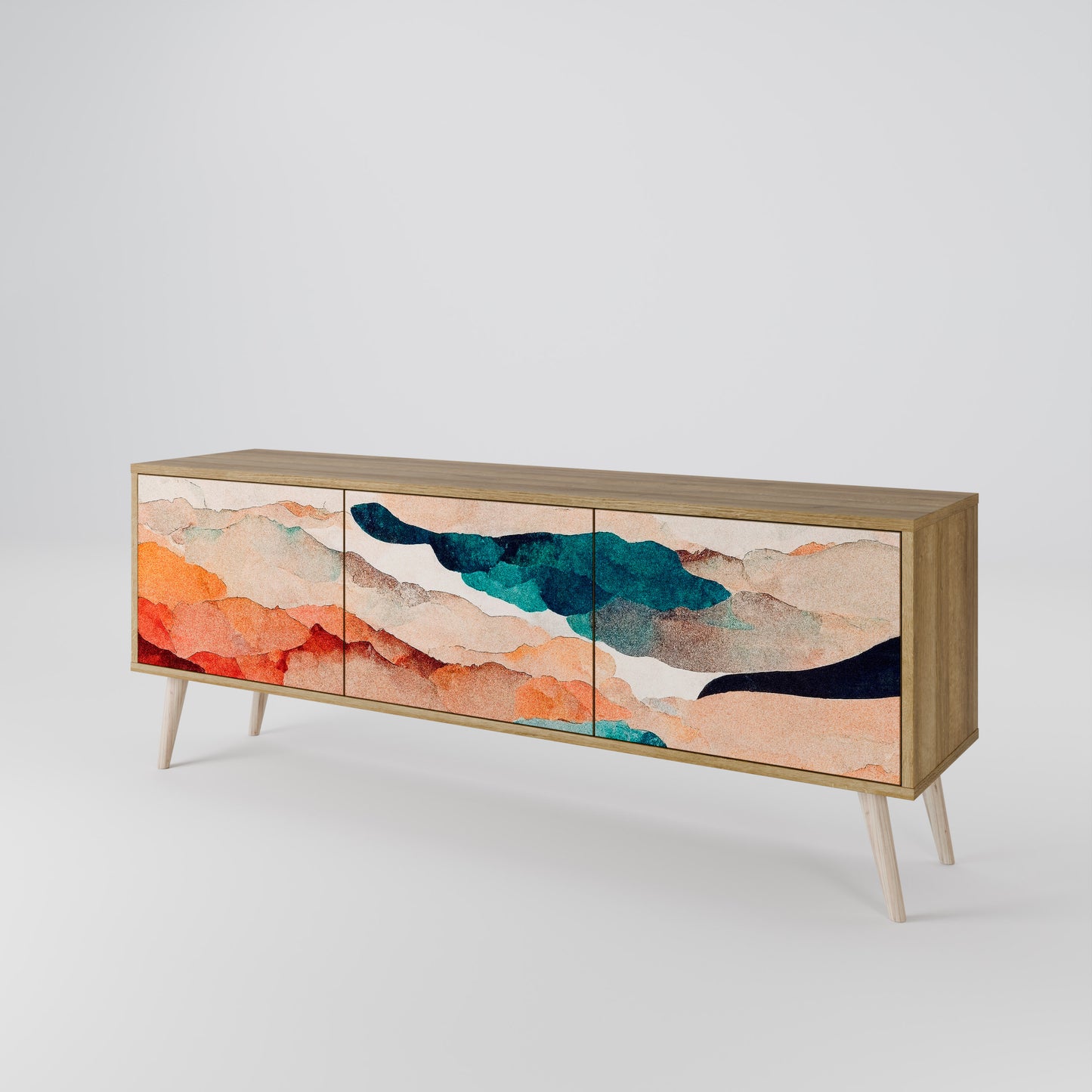ABSTRACT LANDSCAPE 3-Door TV Cabinet