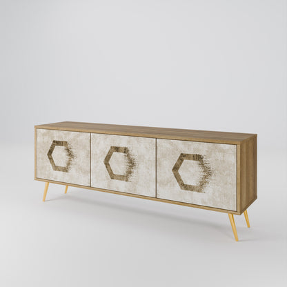HEXAGONAL SHAPES 3-Door TV Cabinet