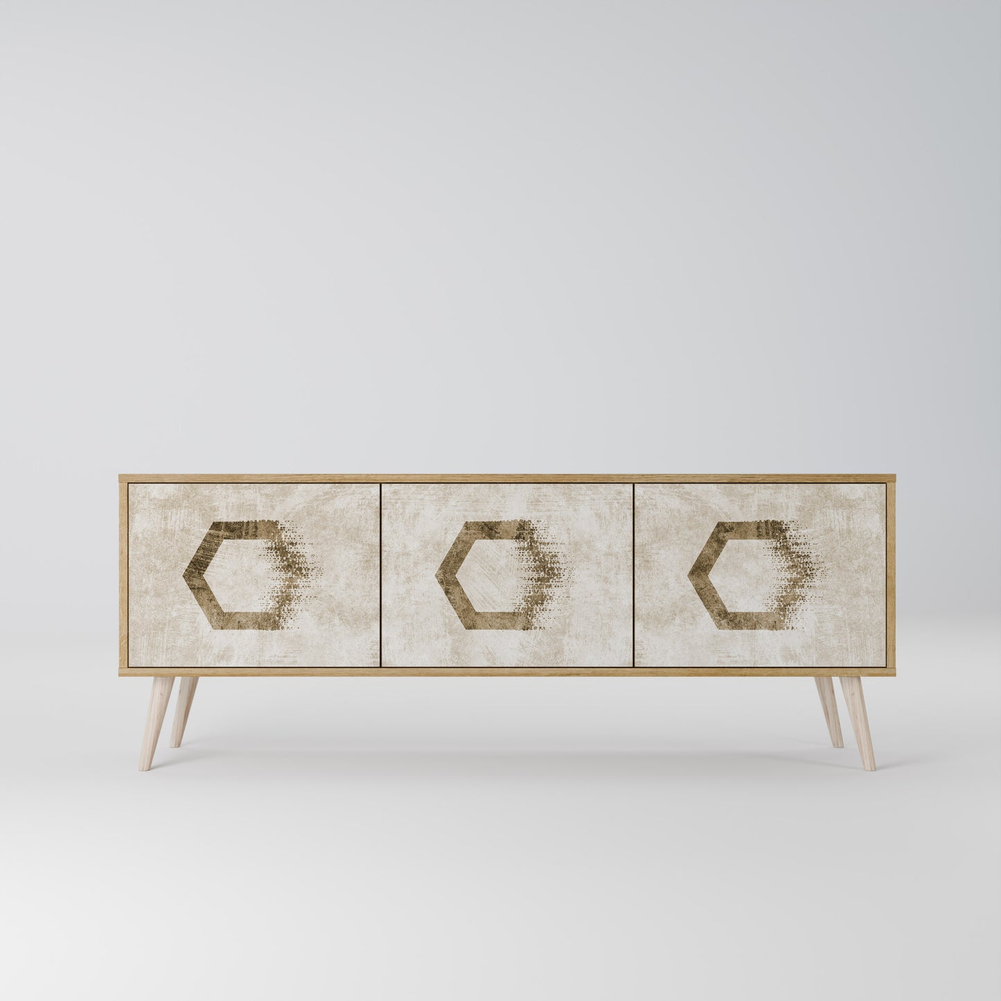 HEXAGONAL SHAPES 3-Door TV Cabinet