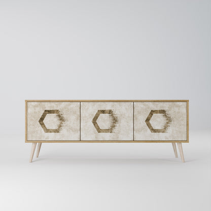 HEXAGONAL SHAPES 3-Door TV Cabinet