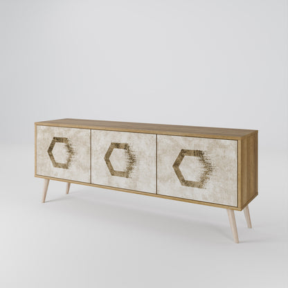HEXAGONAL SHAPES 3-Door TV Cabinet