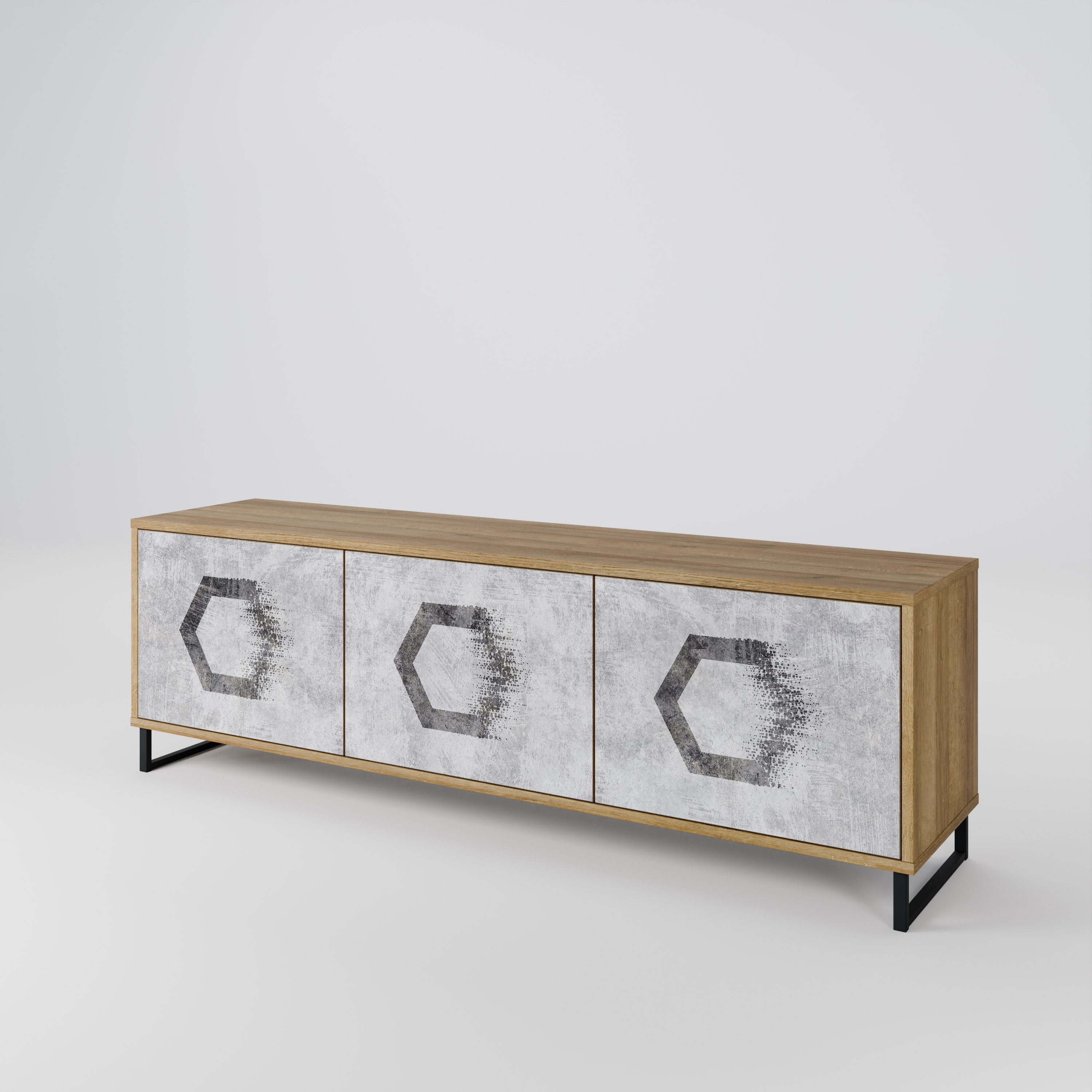 HEXAGONAL FIGURES 3-Door TV Cabinet