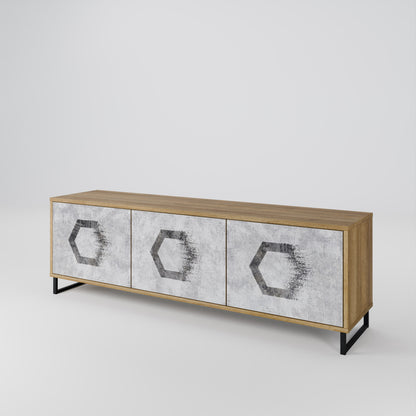 HEXAGONAL FIGURES 3-Door TV Cabinet