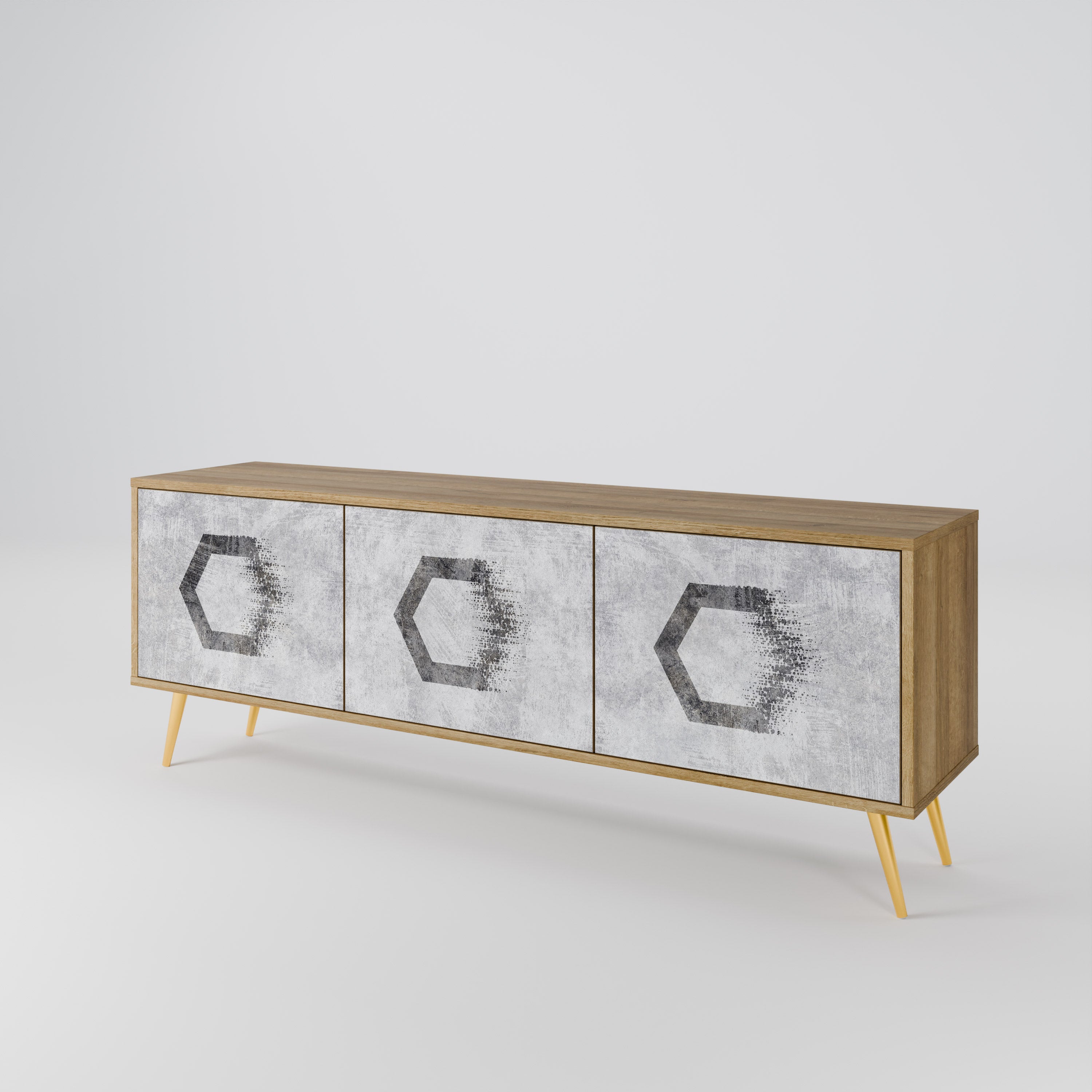 HEXAGONAL FIGURES 3-Door TV Cabinet