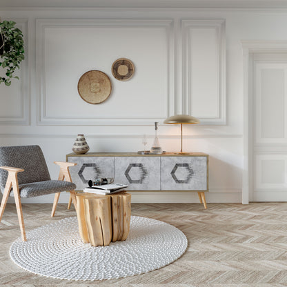 HEXAGONAL FIGURES 3-Door TV Cabinet