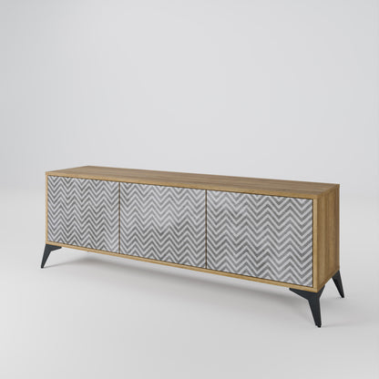 CONCRETE ZIG ZAG 3-Door TV Cabinet