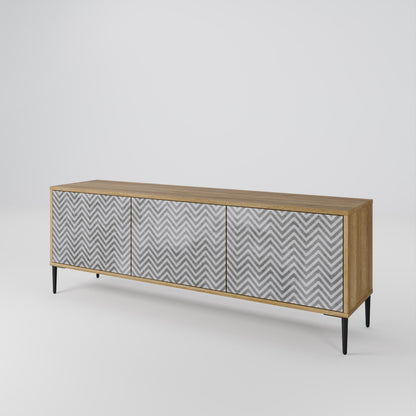 CONCRETE ZIG ZAG 3-Door TV Cabinet