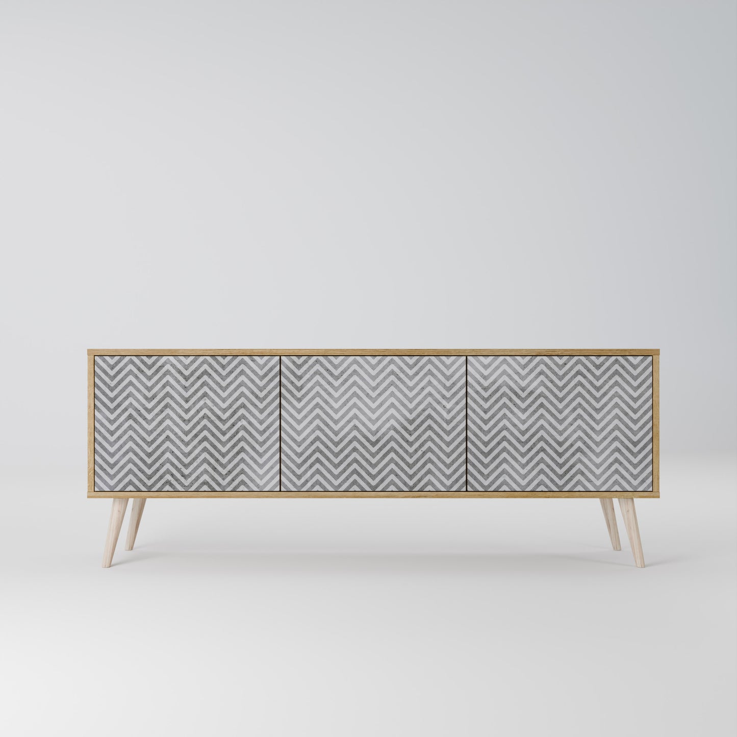 CONCRETE ZIG ZAG 3-Door TV Cabinet
