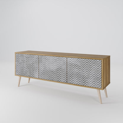 CONCRETE ZIG ZAG 3-Door TV Cabinet