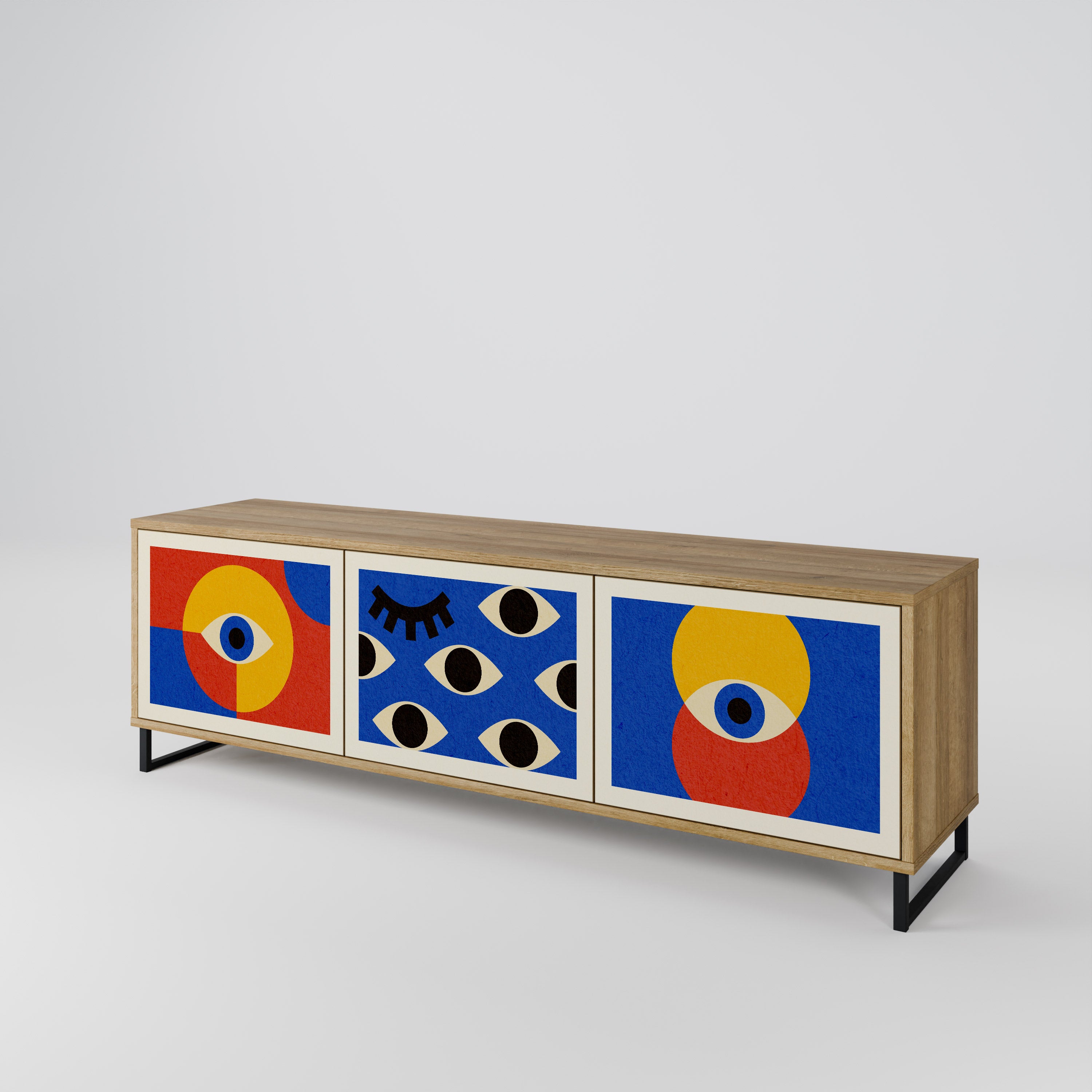 GEOMETRIC EYES 3-Door TV Cabinet