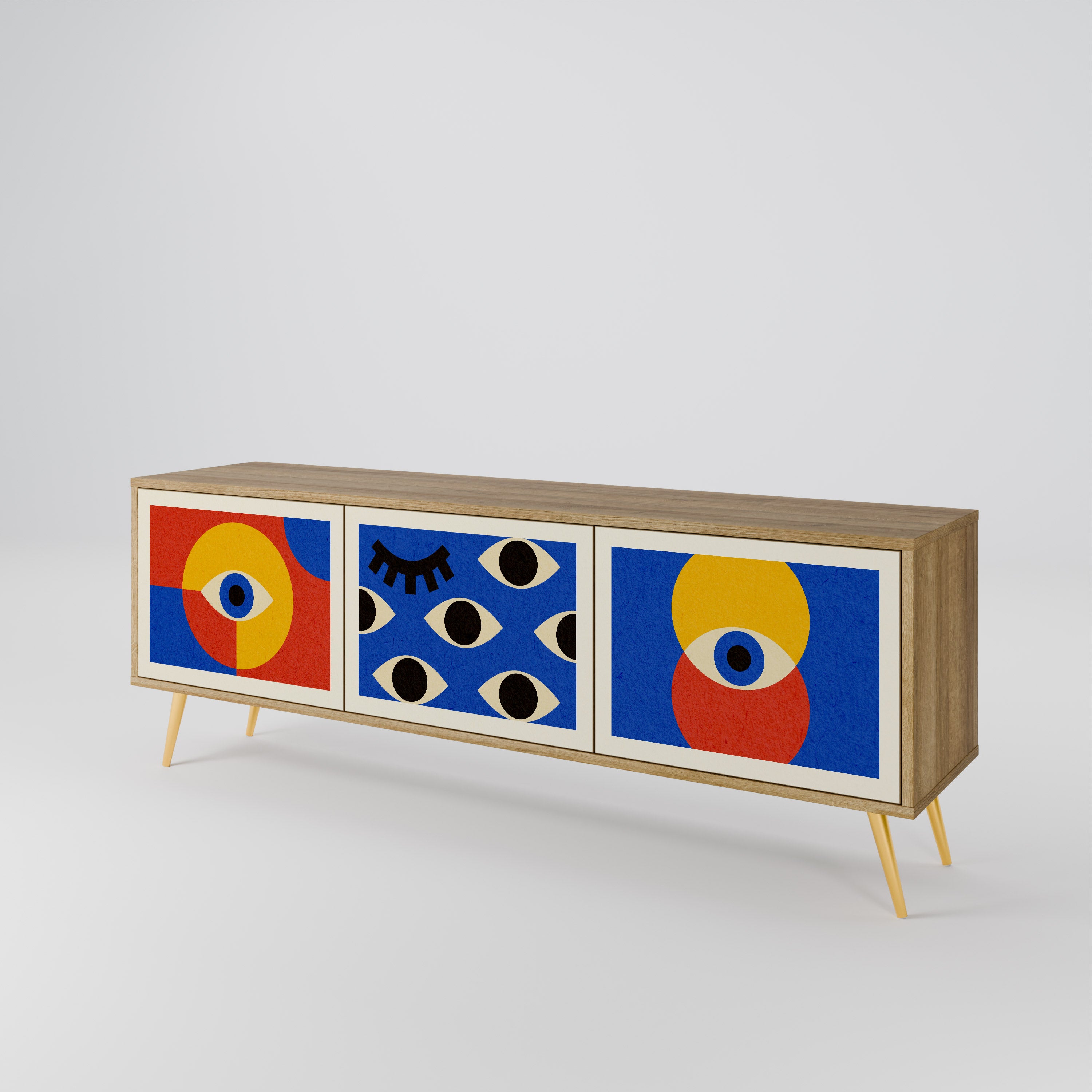GEOMETRIC EYES 3-Door TV Cabinet