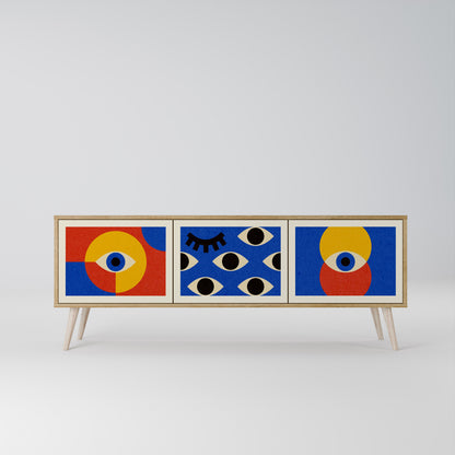 GEOMETRIC EYES 3-Door TV Cabinet