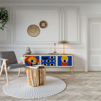 GEOMETRIC EYES 3-Door TV Cabinet