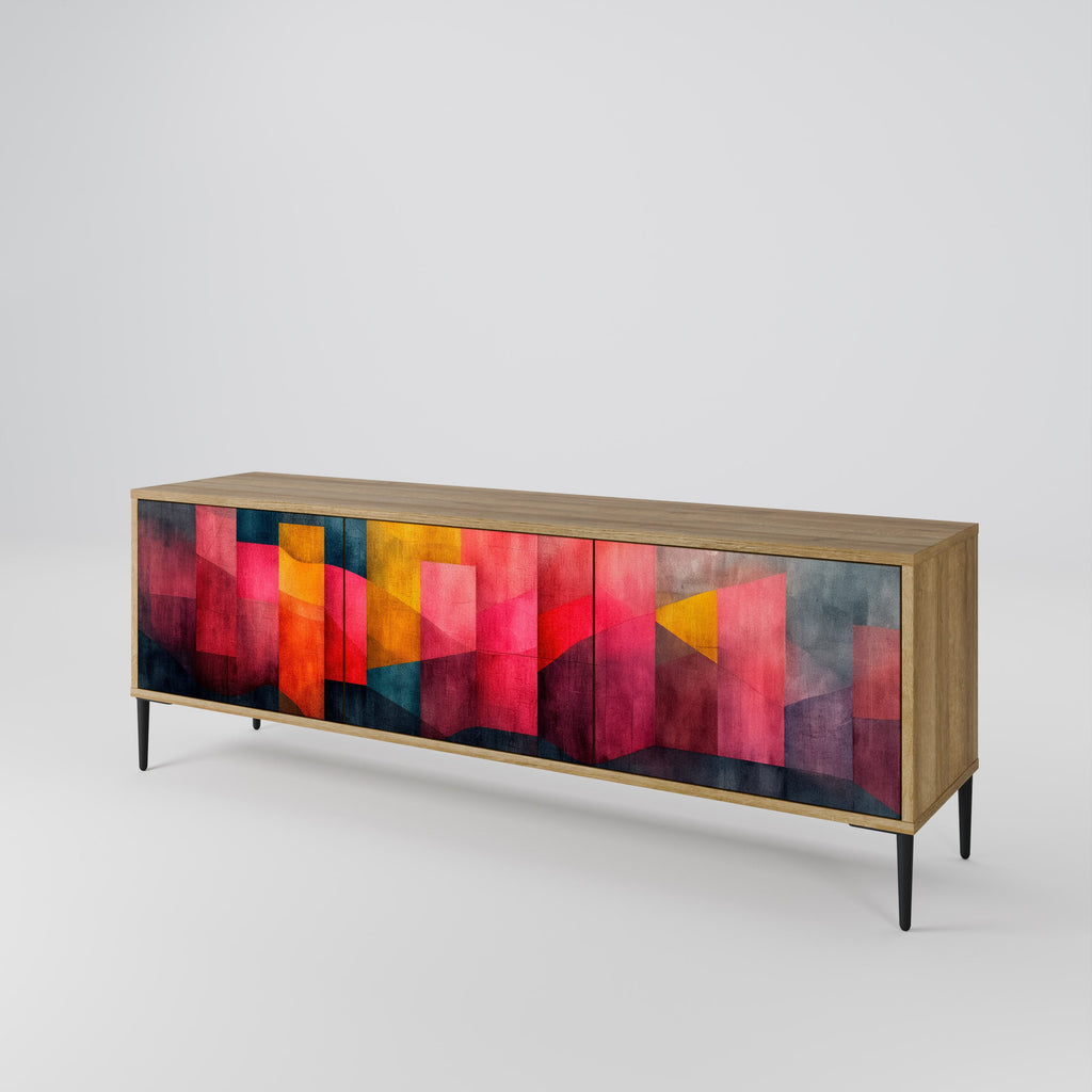COLORFUL SOUNDS 3-Door TV Stand in Oak Effect