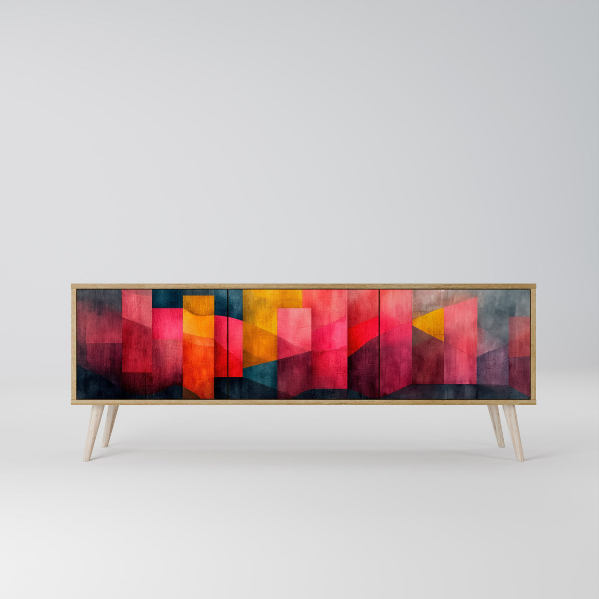 COLORFUL SOUNDS 3-Door TV Stand in Oak Effect