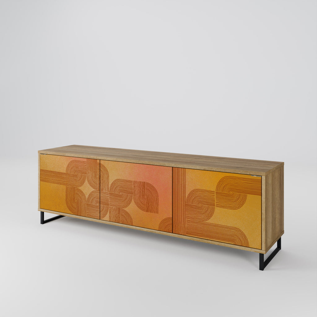 Meuble TV 3 portes effet chêne STRENGTHENING RELATION