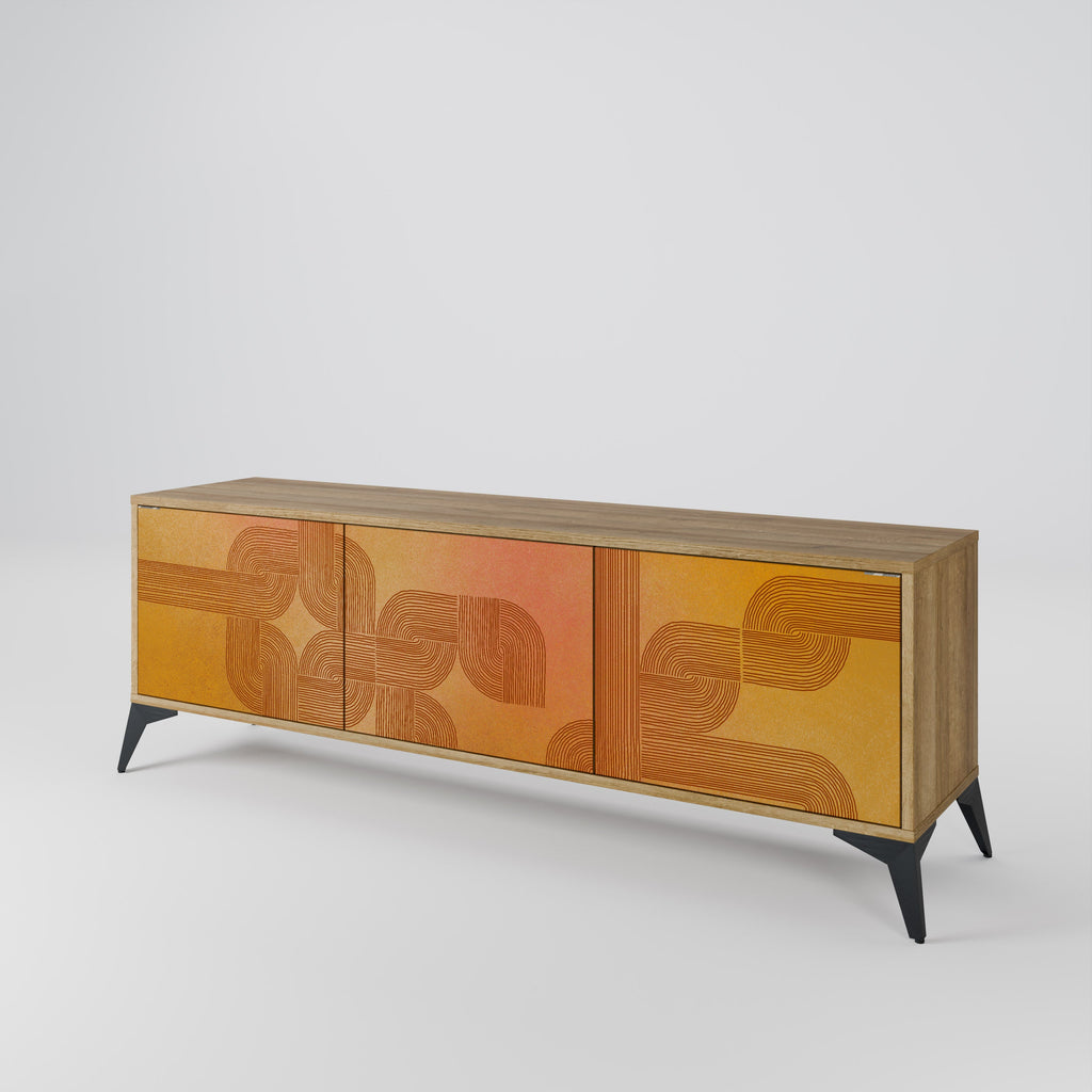 Meuble TV 3 portes effet chêne STRENGTHENING RELATION