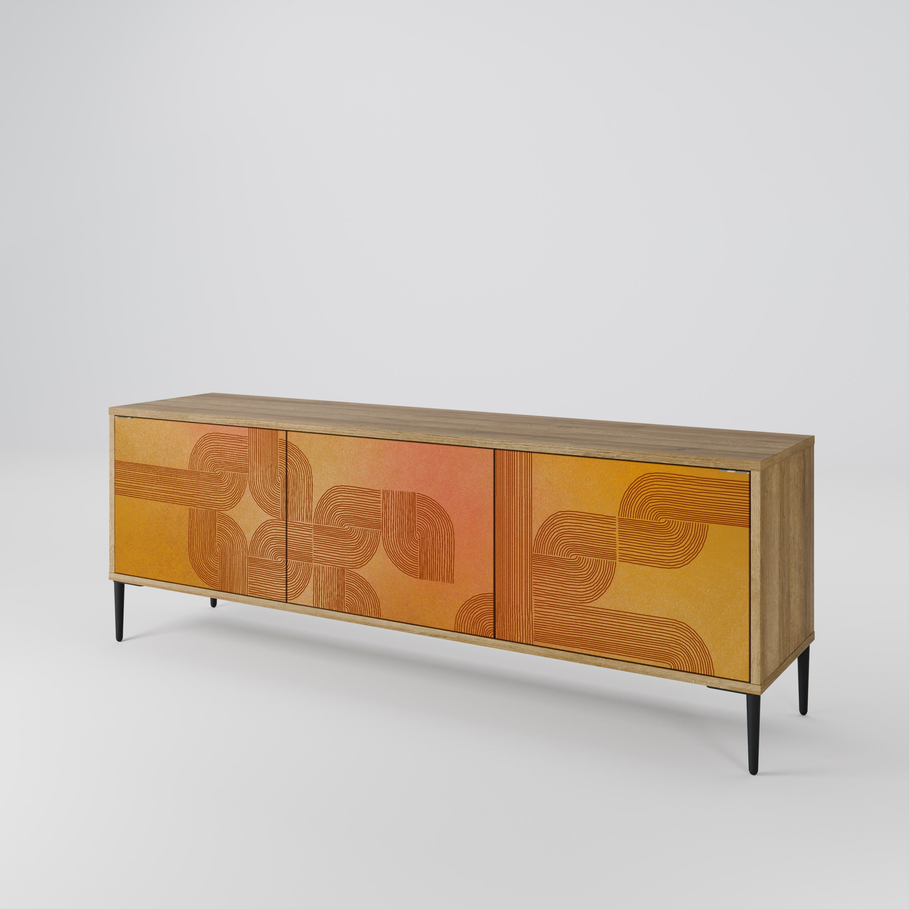 Meuble TV 3 portes effet chêne STRENGTHENING RELATION