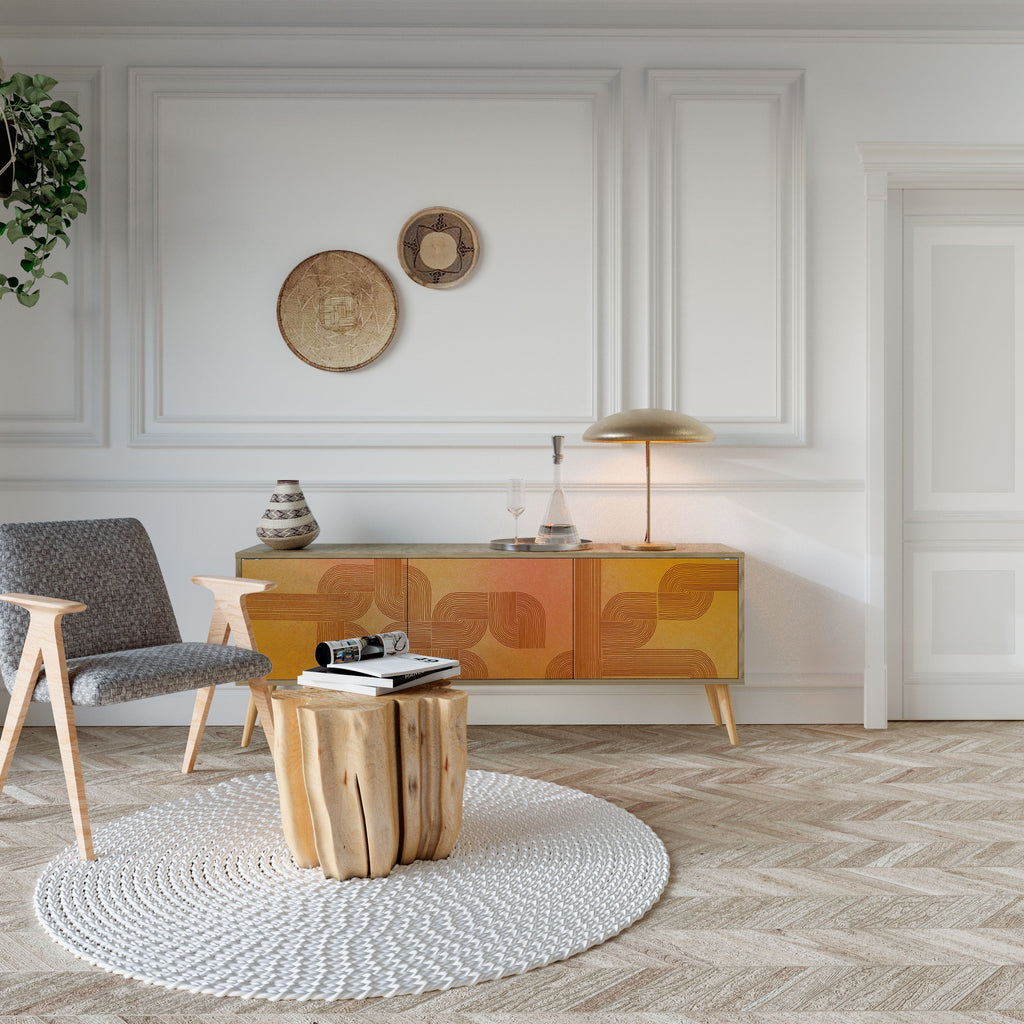 Meuble TV 3 portes effet chêne STRENGTHENING RELATION