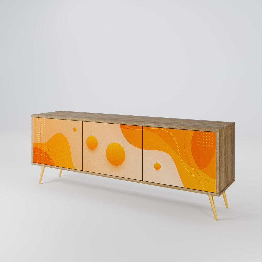 Meuble TV 3 portes ORANGE ARRANGEMENT effet chêne