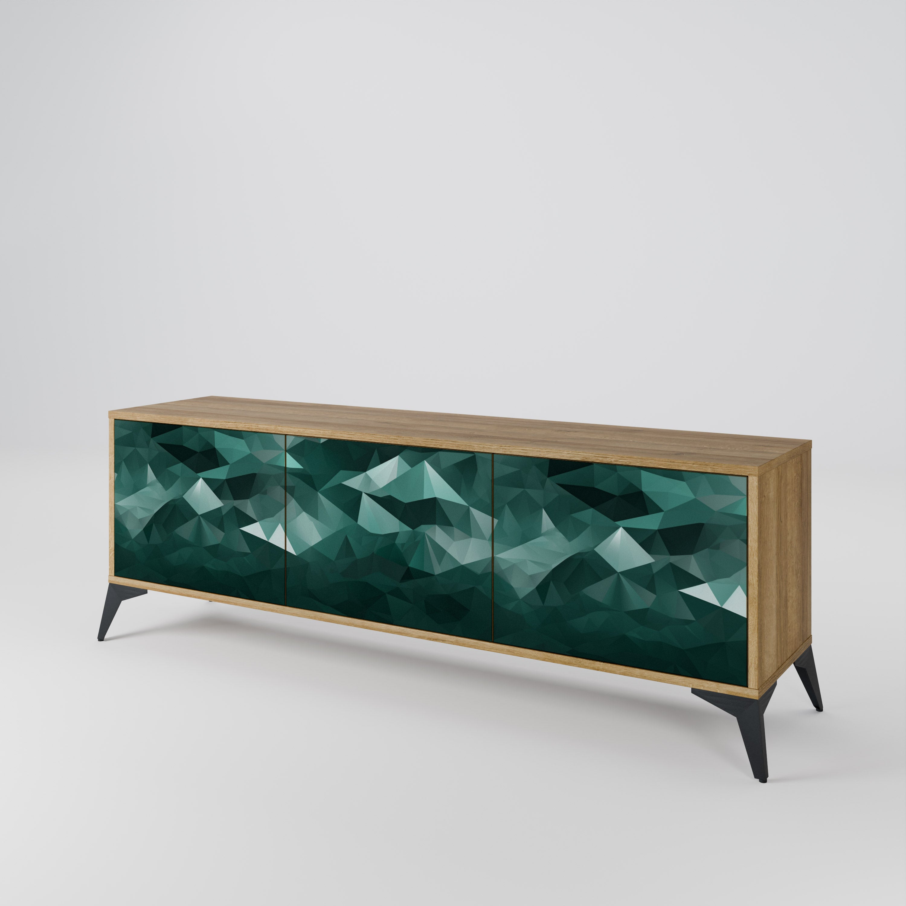 POLYGONAL FLOATING 3-Door TV Cabinet