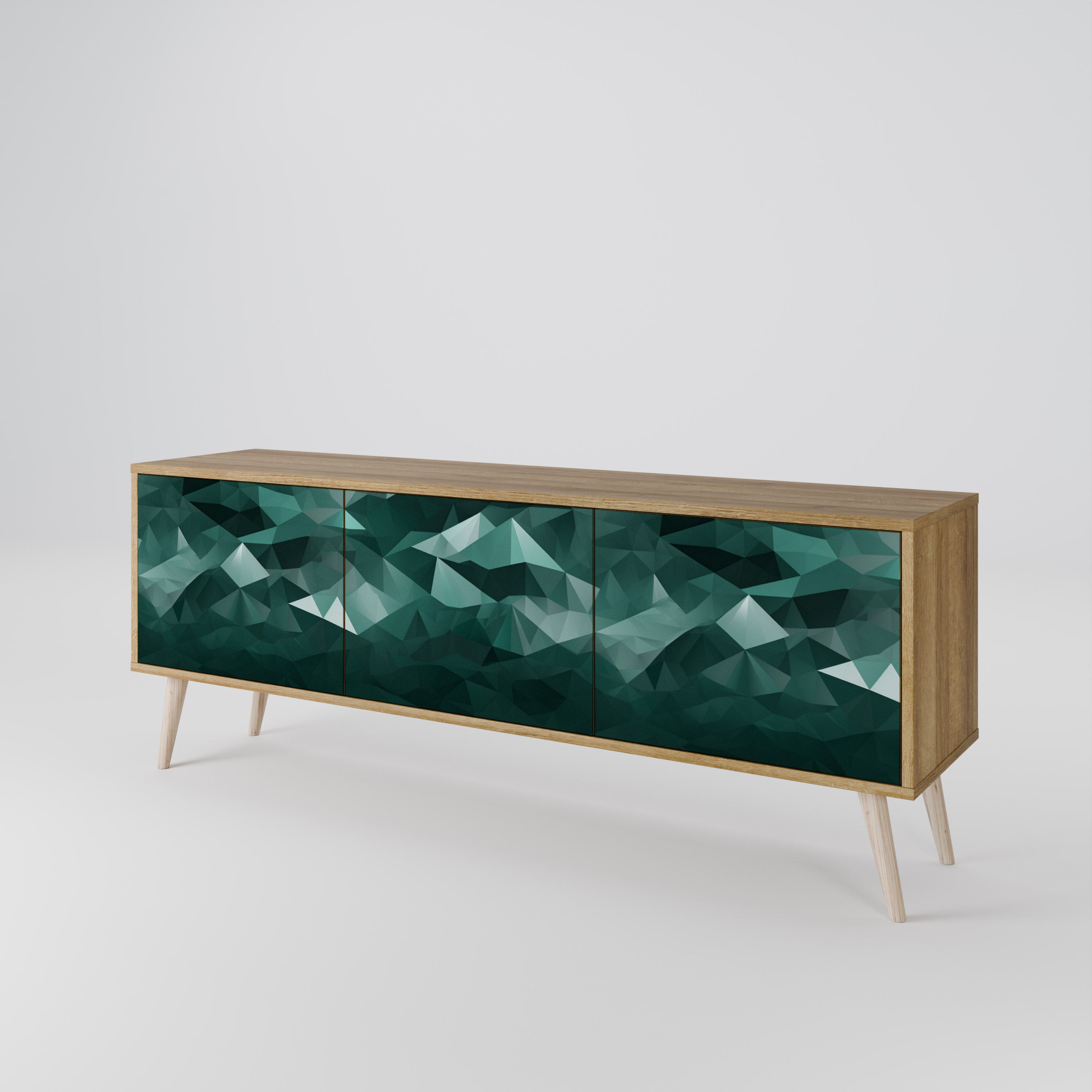 POLYGONAL FLOATING 3-Door TV Cabinet