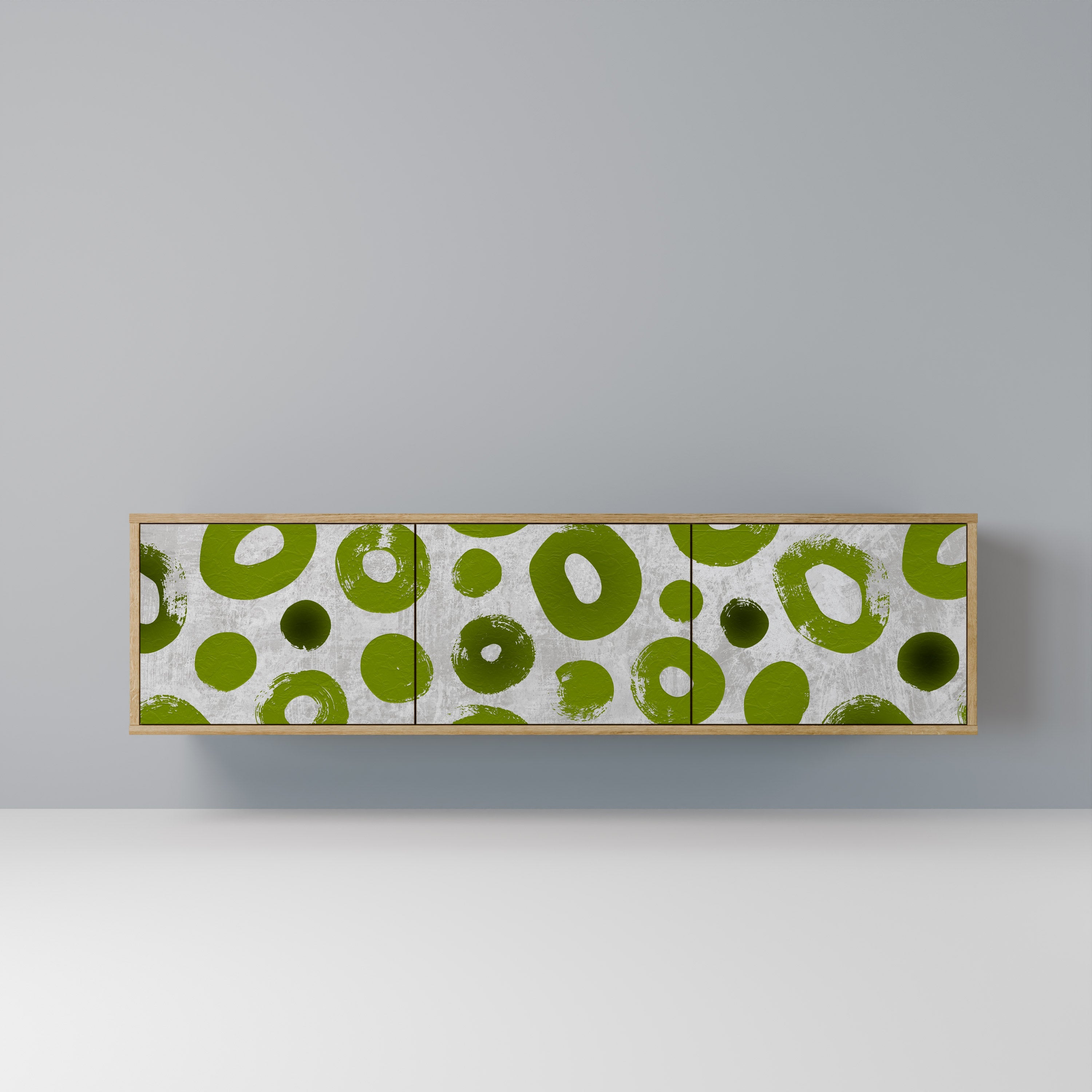 Meuble TV 3 portes GREEN RHAPSODY effet chêne