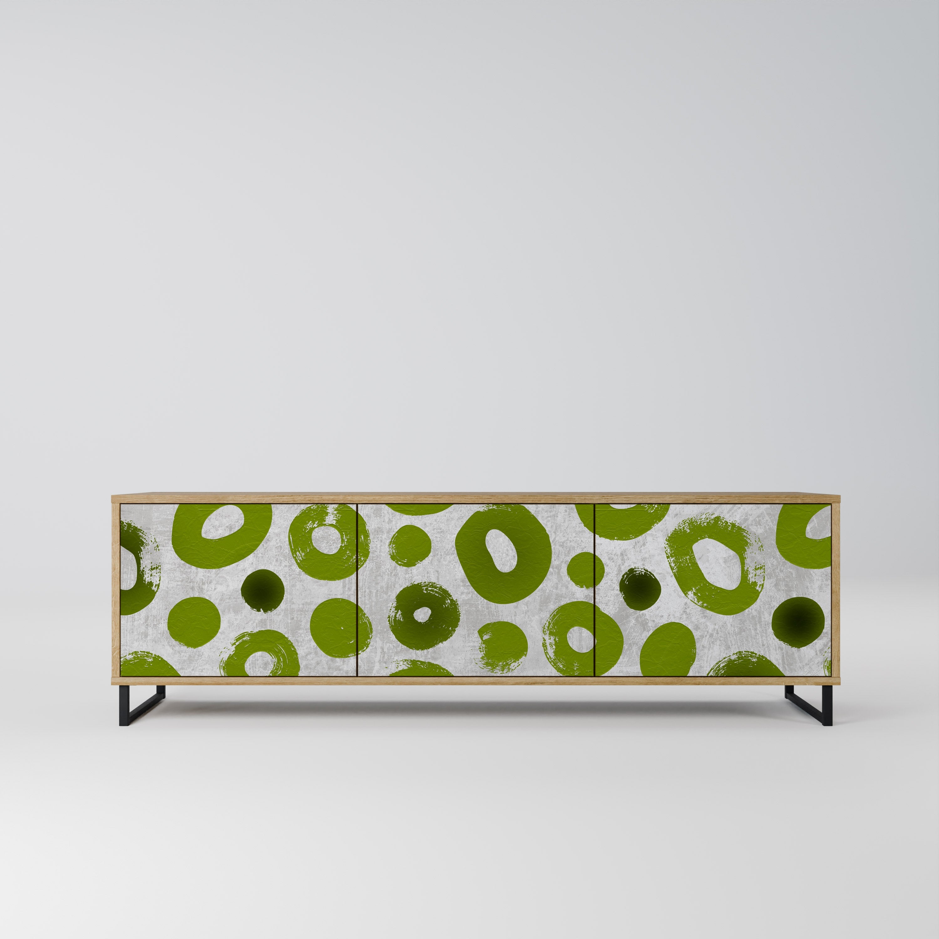 Meuble TV 3 portes GREEN RHAPSODY effet chêne