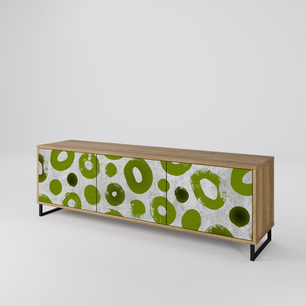 Meuble TV 3 portes GREEN RHAPSODY effet chêne