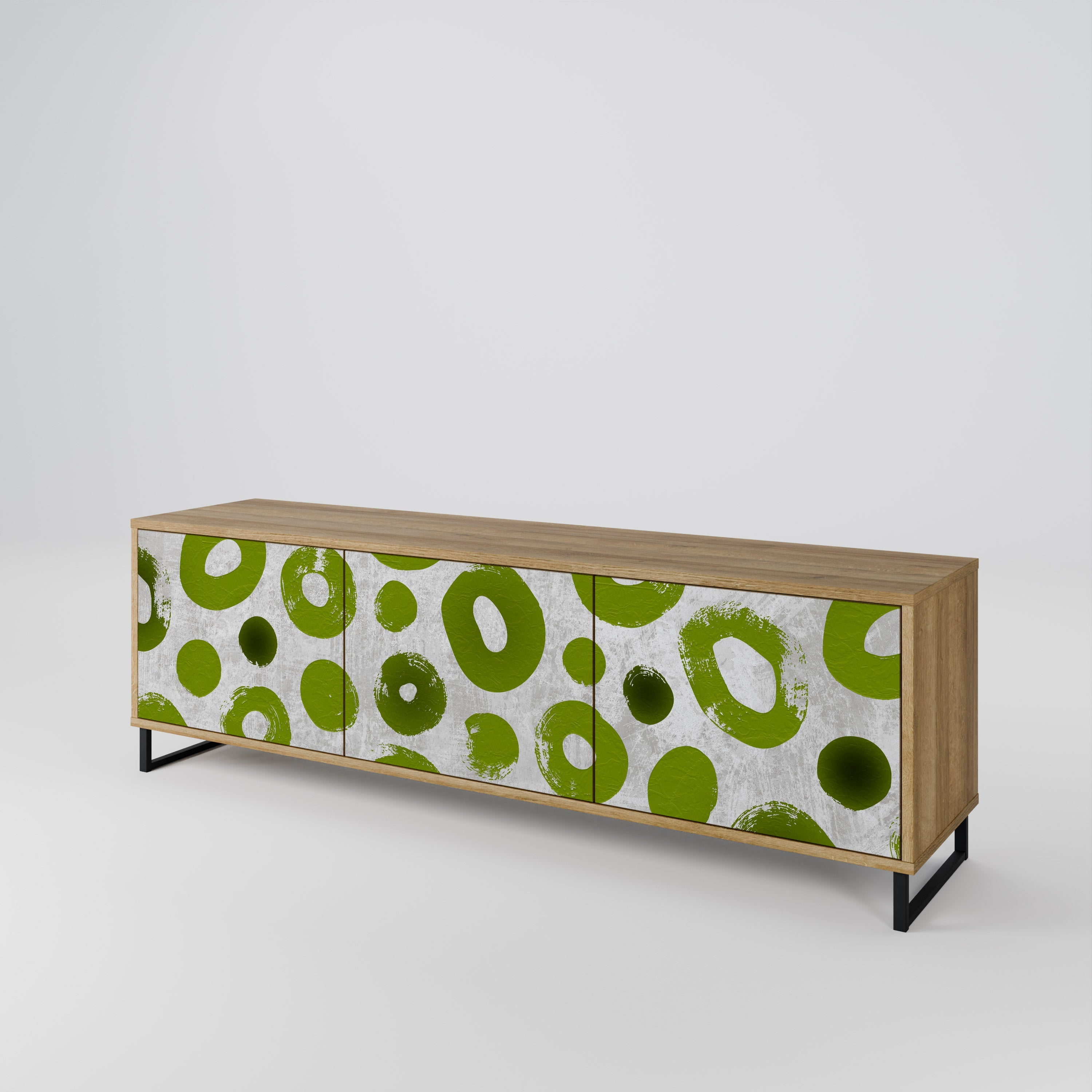 Meuble TV 3 portes GREEN RHAPSODY effet chêne