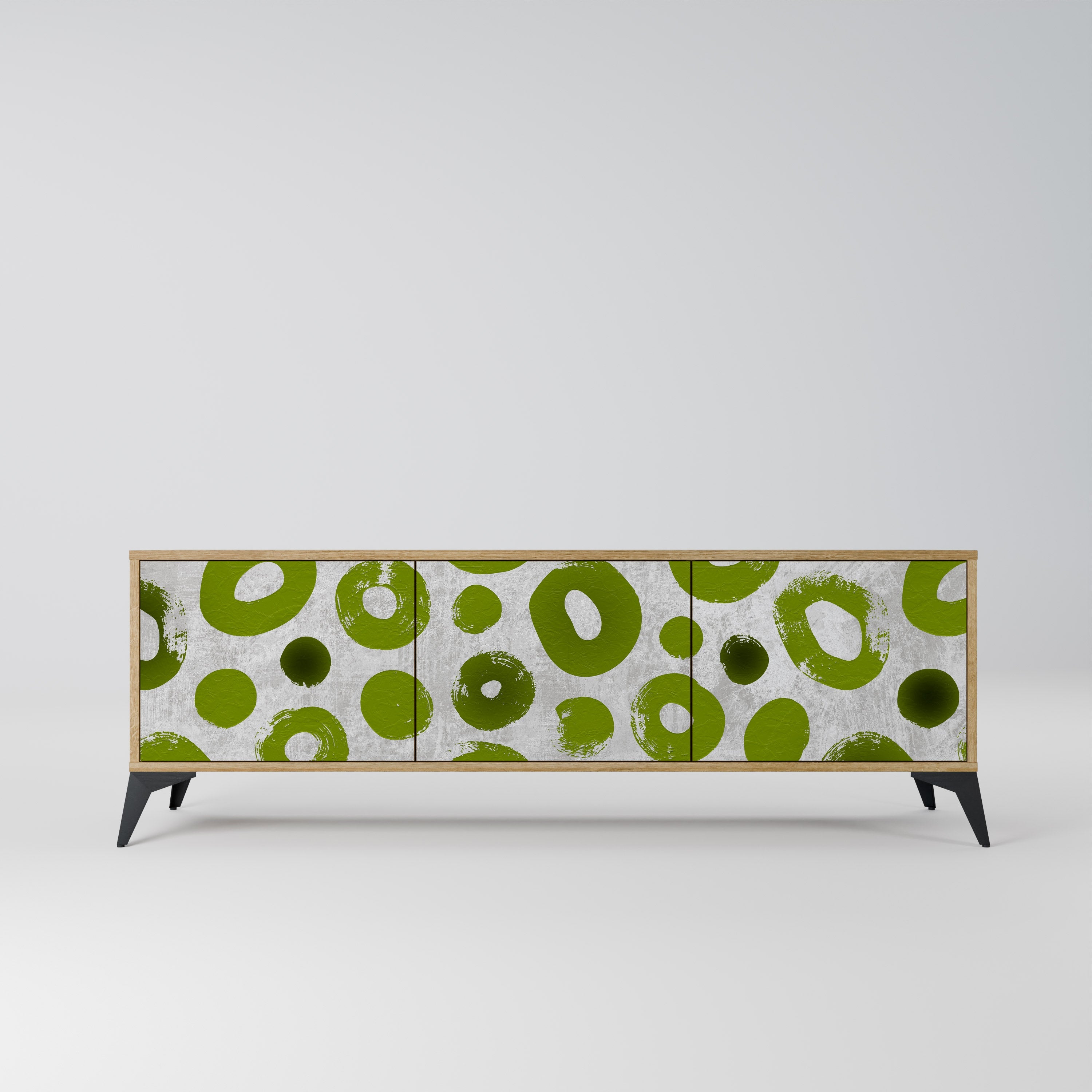 Meuble TV 3 portes GREEN RHAPSODY effet chêne