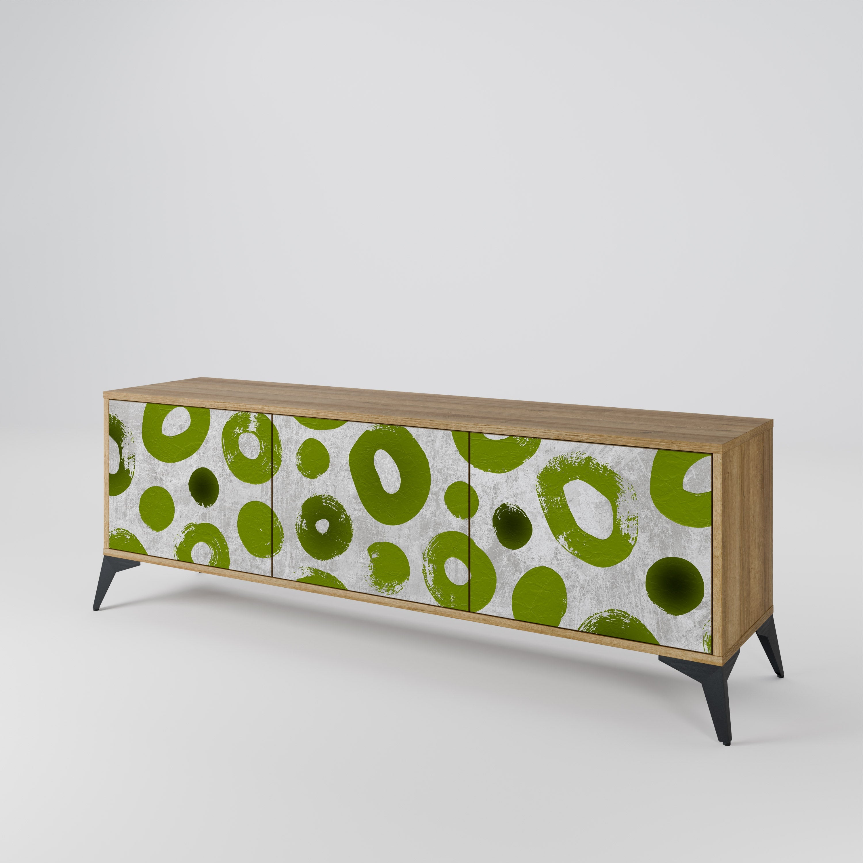 Meuble TV 3 portes GREEN RHAPSODY effet chêne