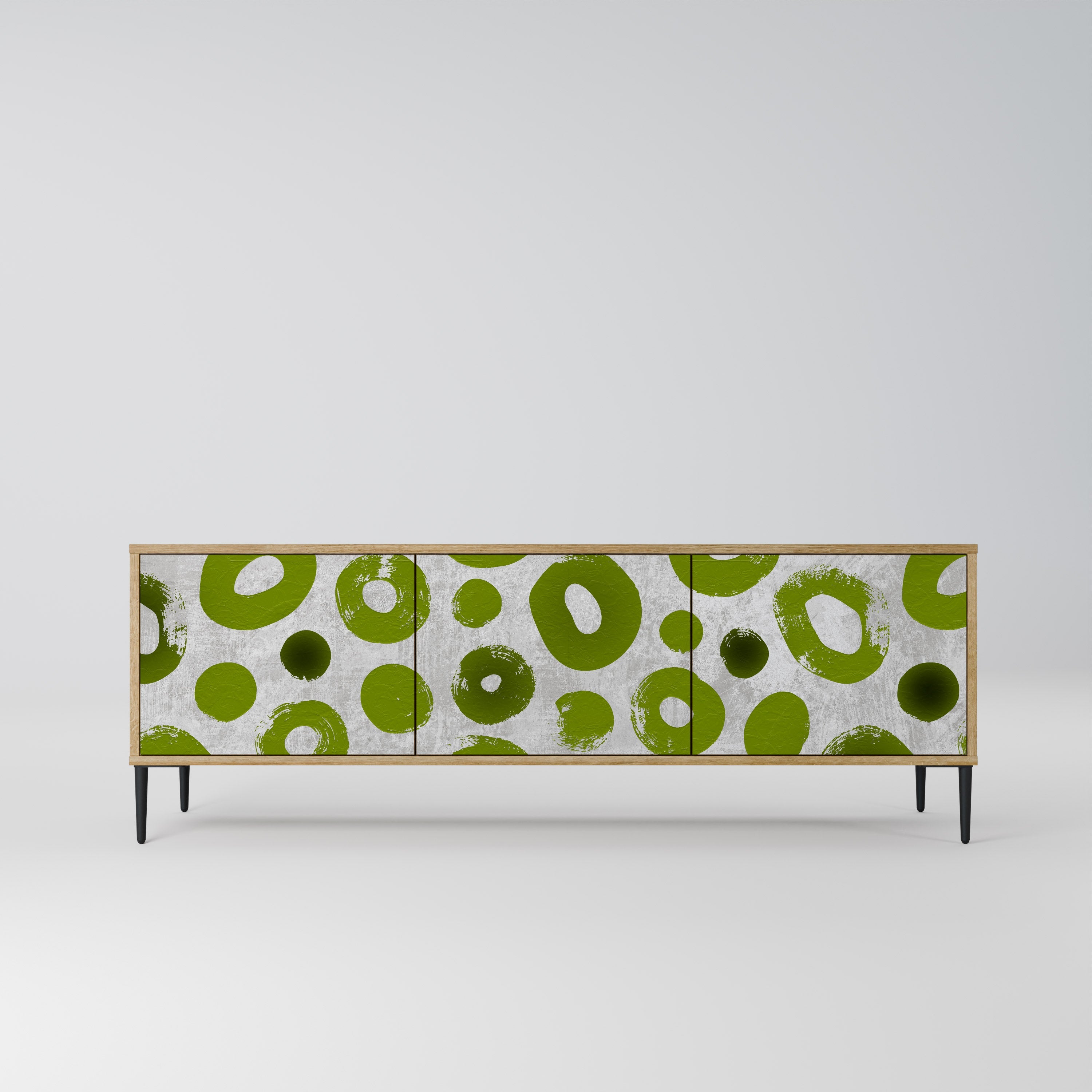 Meuble TV 3 portes GREEN RHAPSODY effet chêne