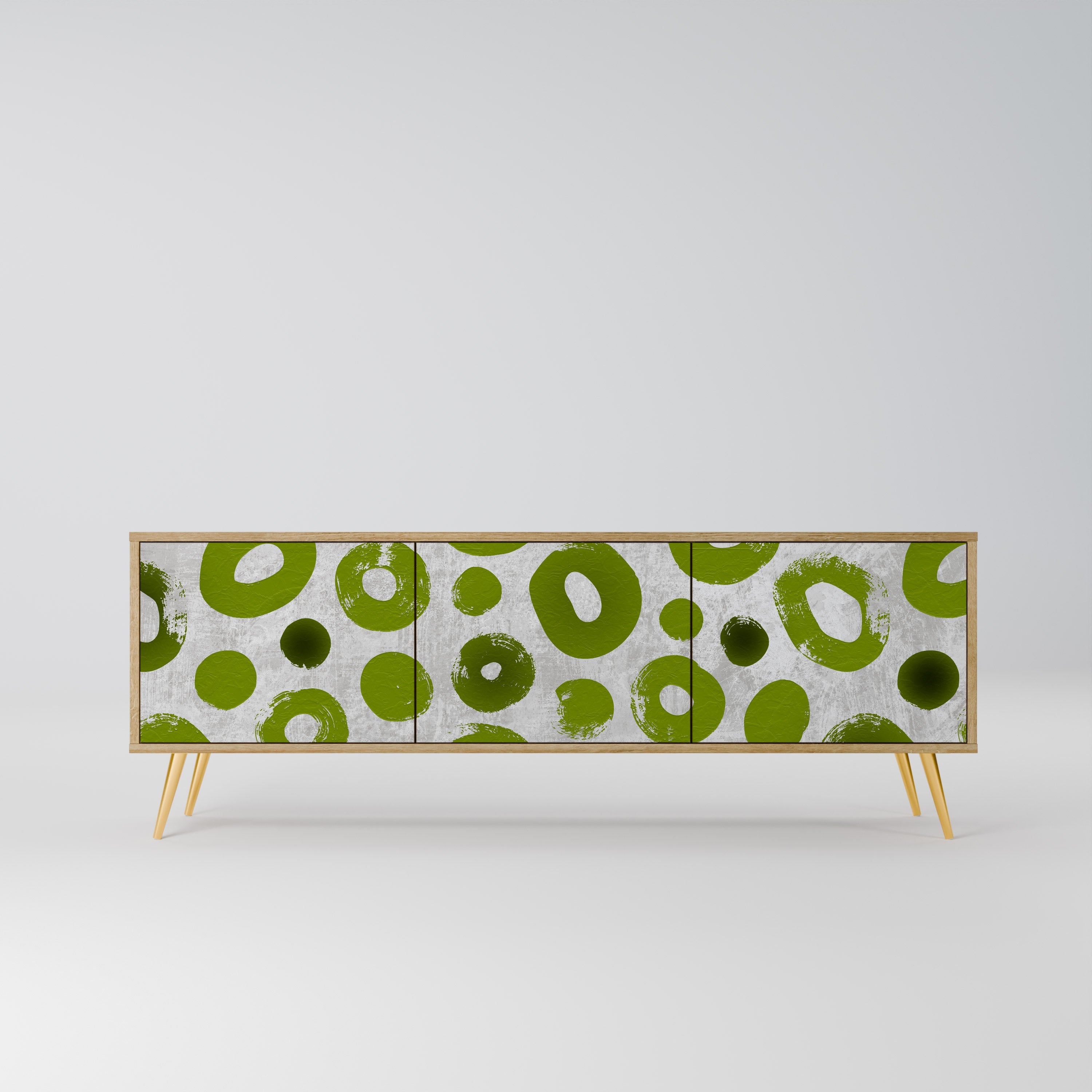 Meuble TV 3 portes GREEN RHAPSODY effet chêne