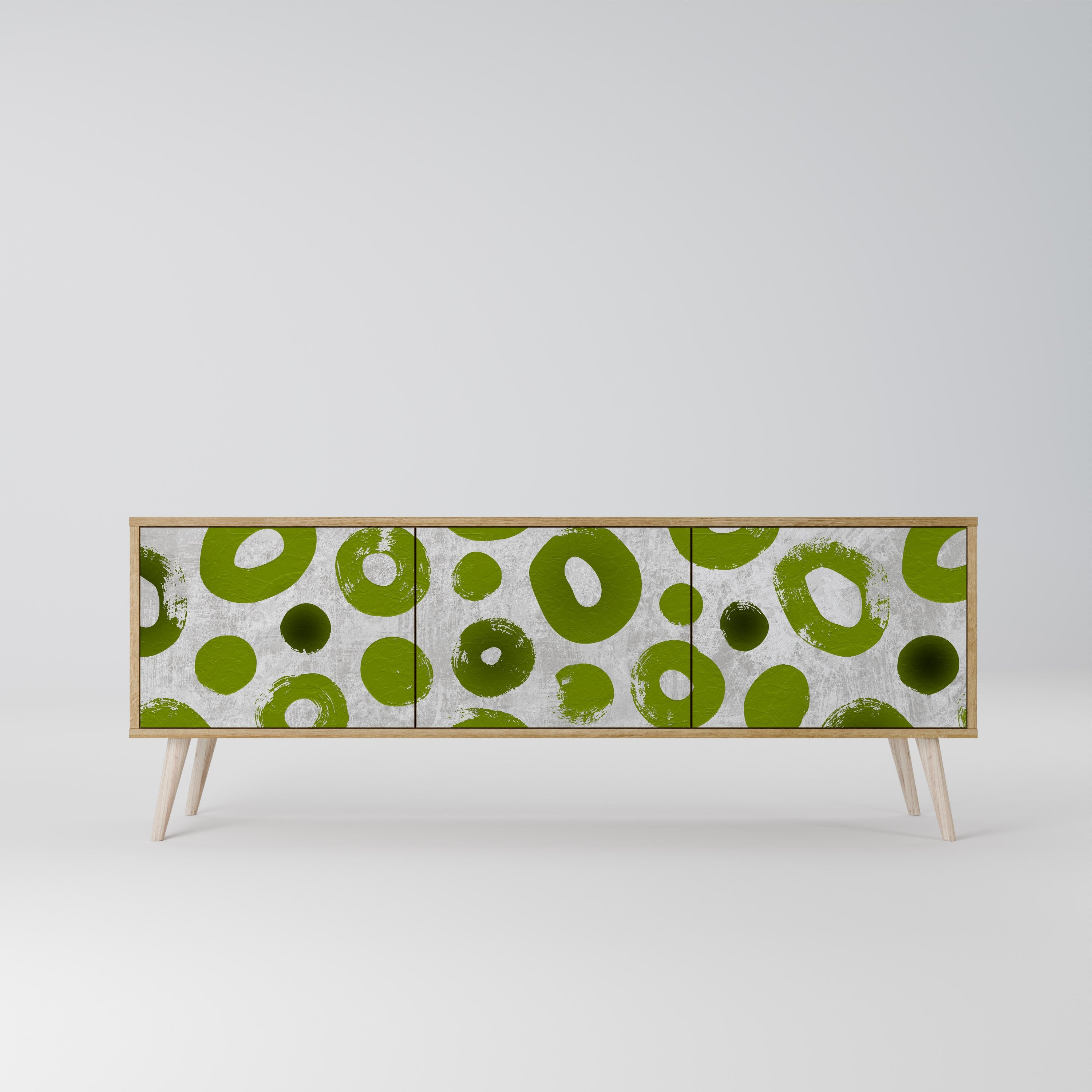 Meuble TV 3 portes GREEN RHAPSODY effet chêne