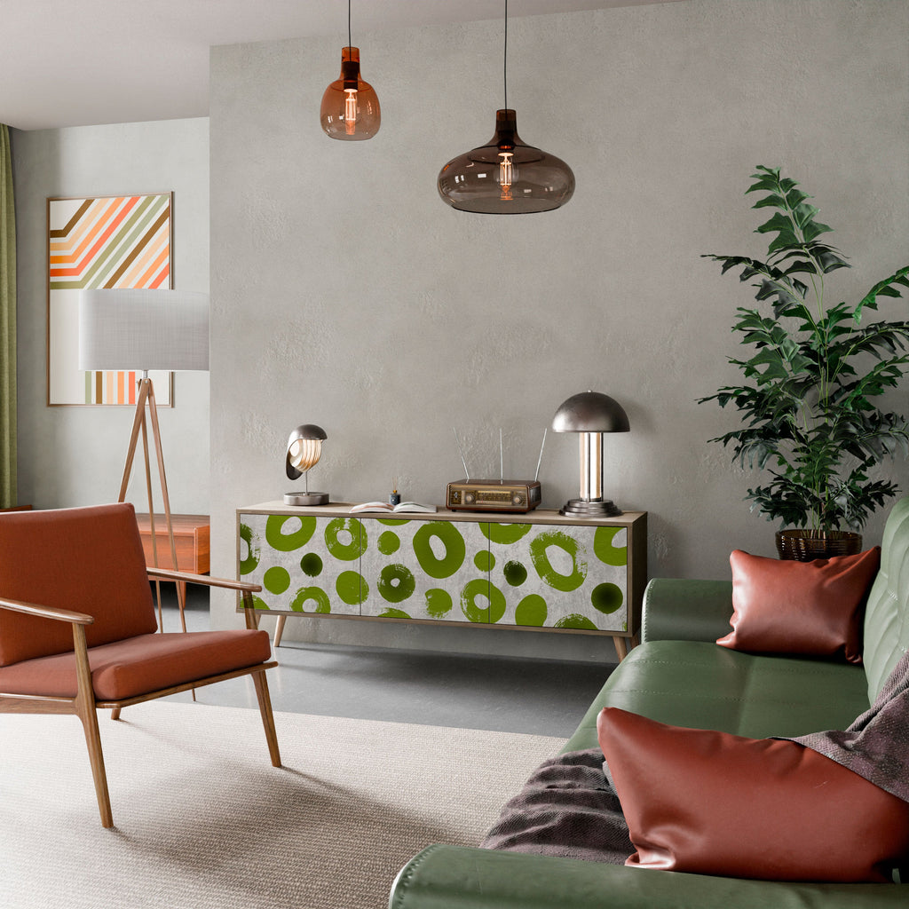 Meuble TV 3 portes GREEN RHAPSODY effet chêne