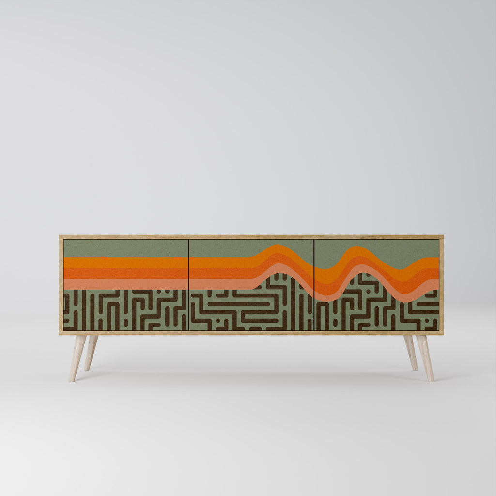 Meuble TV 3 portes SIMPLE SOLUTIONS effet chêne