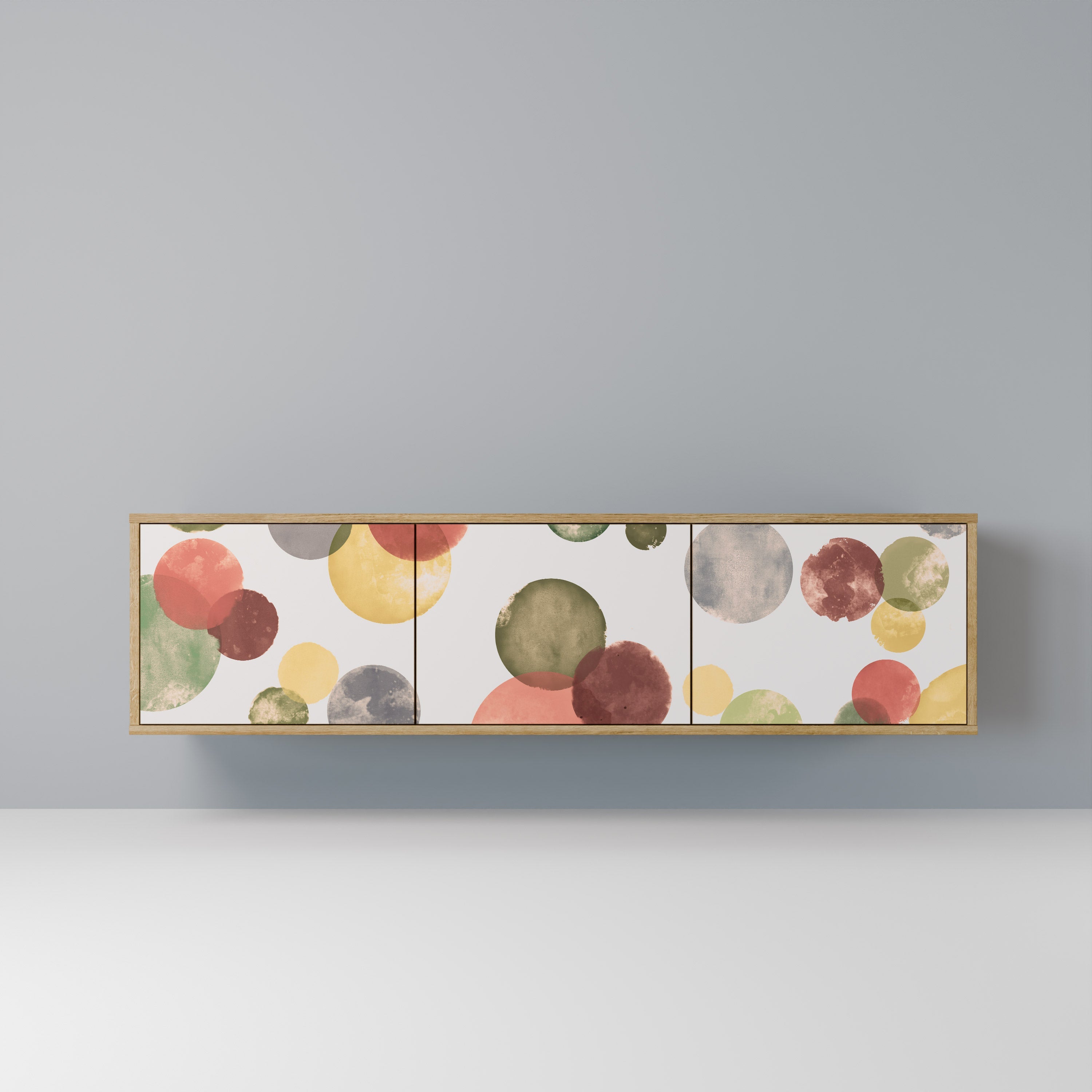 Meuble TV 3 portes FLEETING HAPPINESS effet chêne