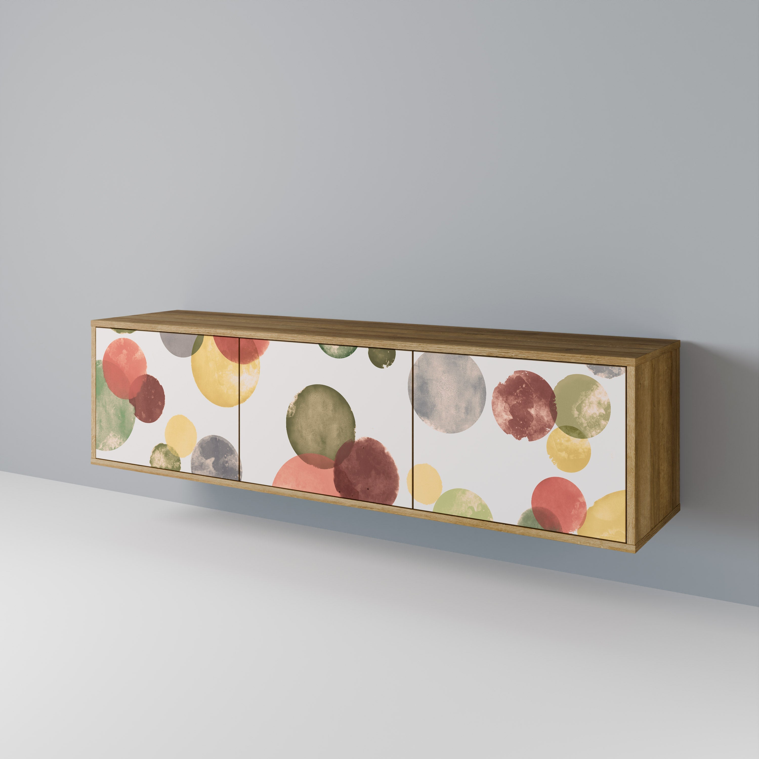 Meuble TV 3 portes FLEETING HAPPINESS effet chêne