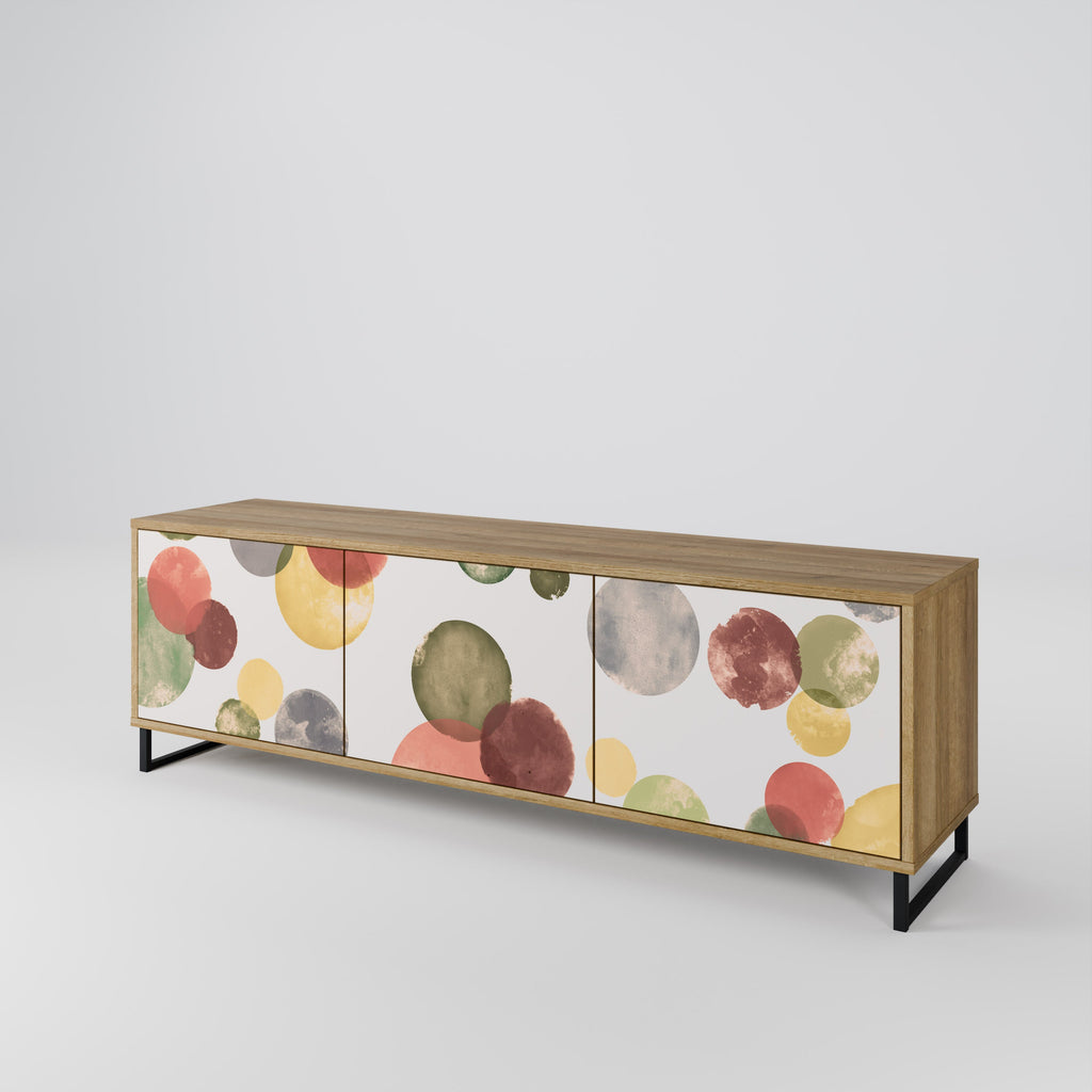 Meuble TV 3 portes FLEETING HAPPINESS effet chêne