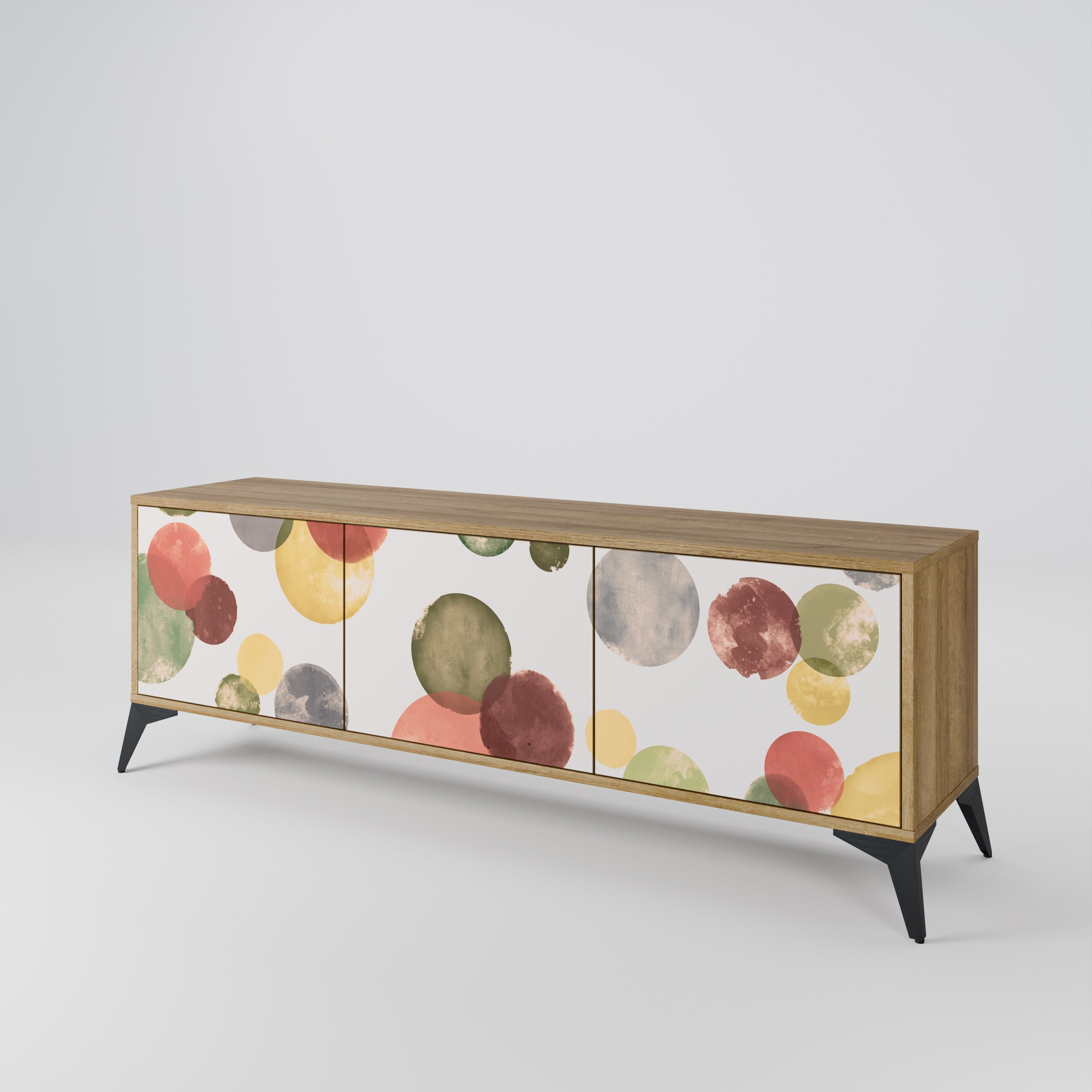 Meuble TV 3 portes FLEETING HAPPINESS effet chêne