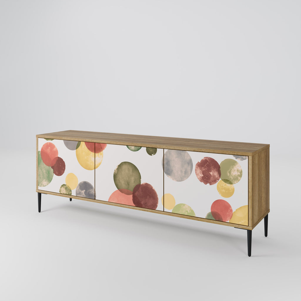 Meuble TV 3 portes FLEETING HAPPINESS effet chêne