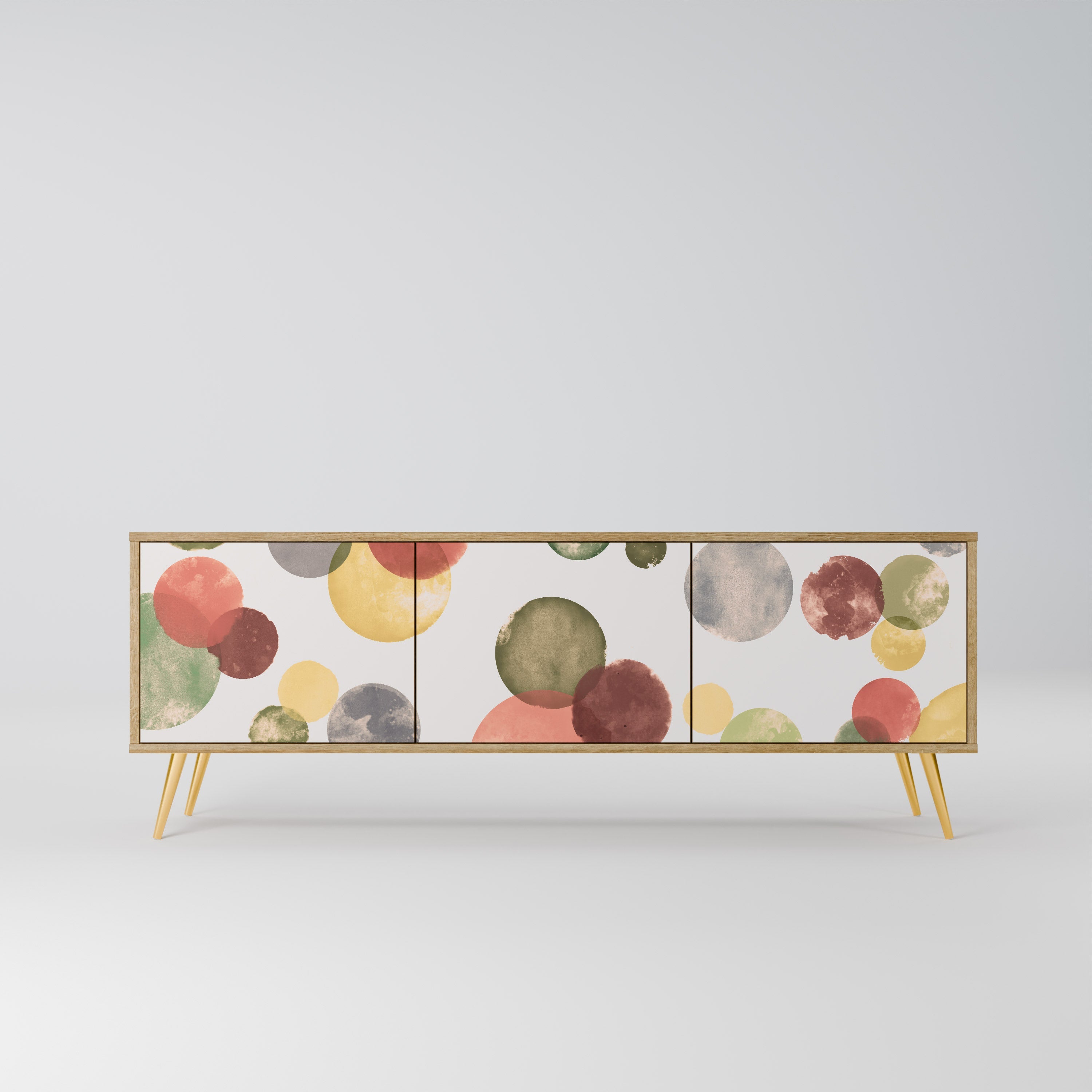 Meuble TV 3 portes FLEETING HAPPINESS effet chêne