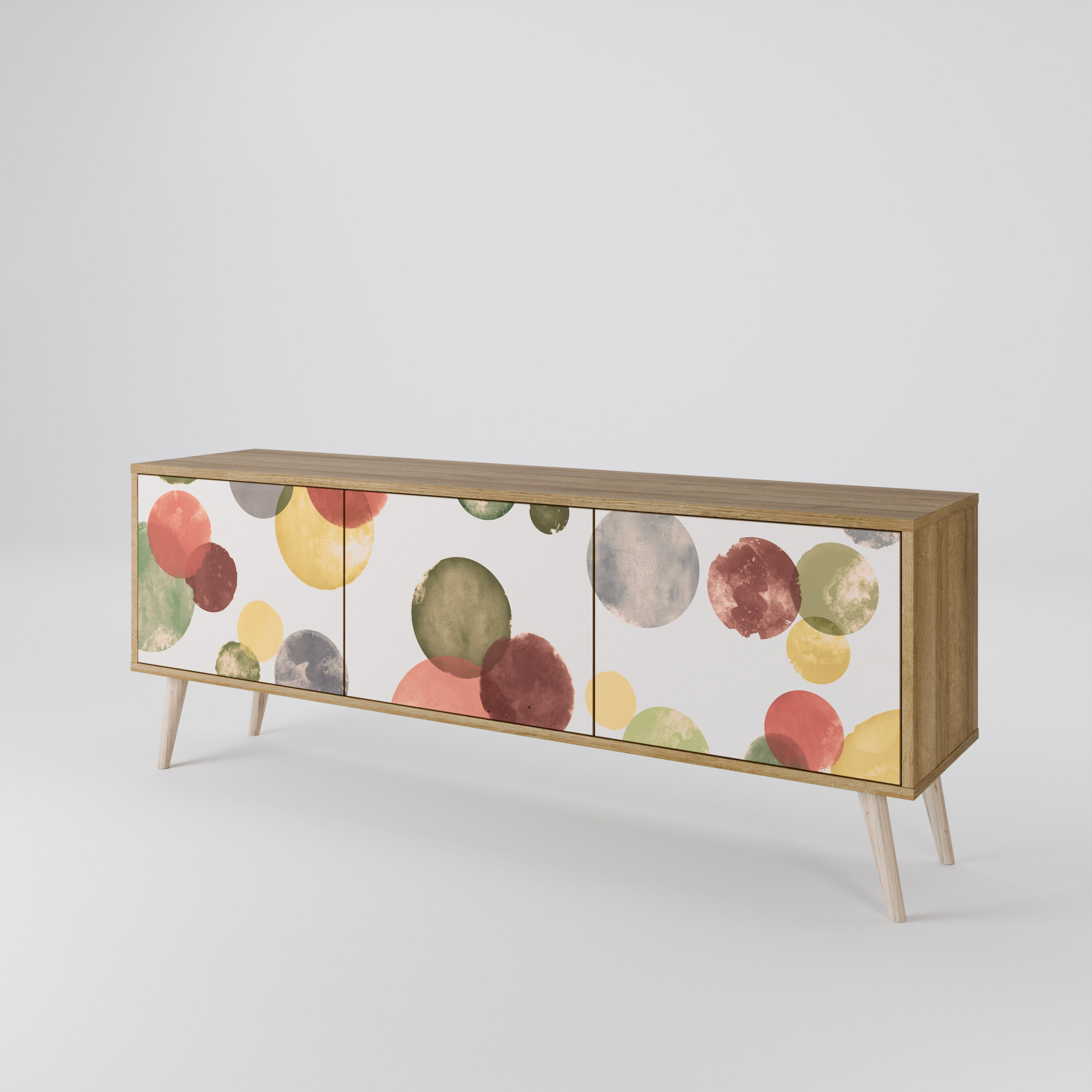 Meuble TV 3 portes FLEETING HAPPINESS effet chêne