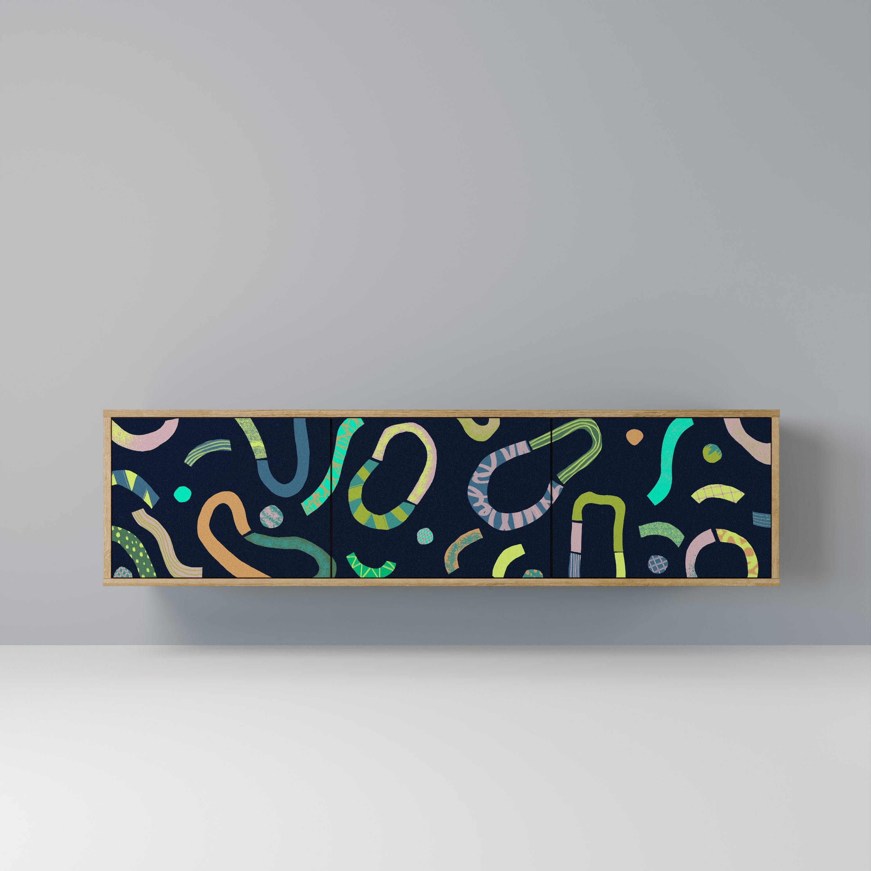 Meuble TV 3 portes CONTRAST DANCE effet chêne