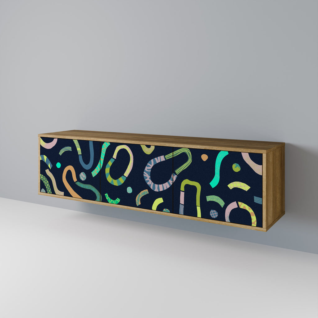 Meuble TV 3 portes CONTRAST DANCE effet chêne