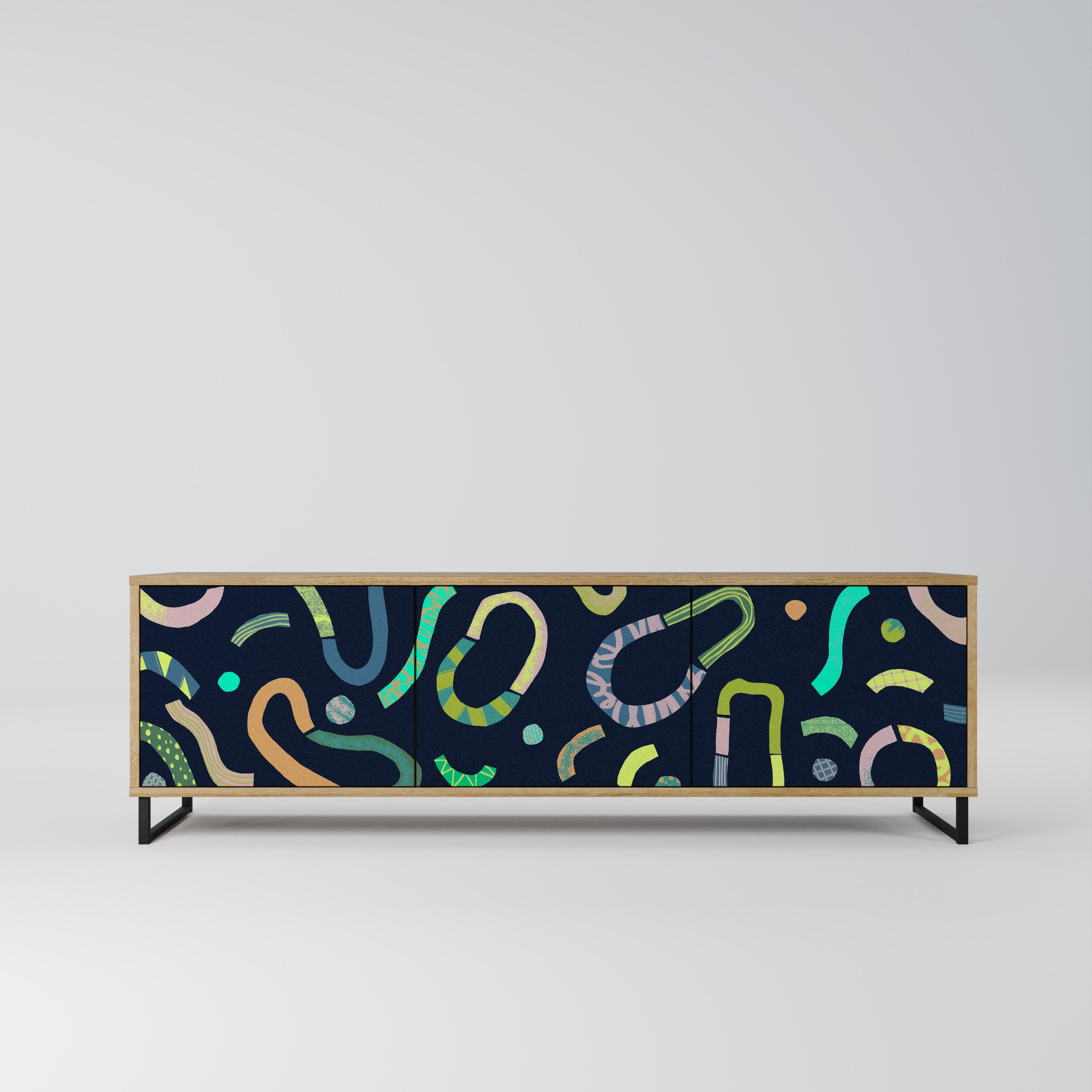 Meuble TV 3 portes CONTRAST DANCE effet chêne